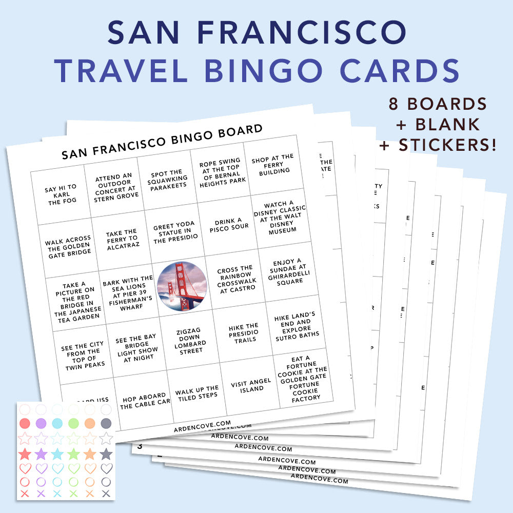 FREE Travel Bingo Cards Digital Download、mySite、garagedoors4me