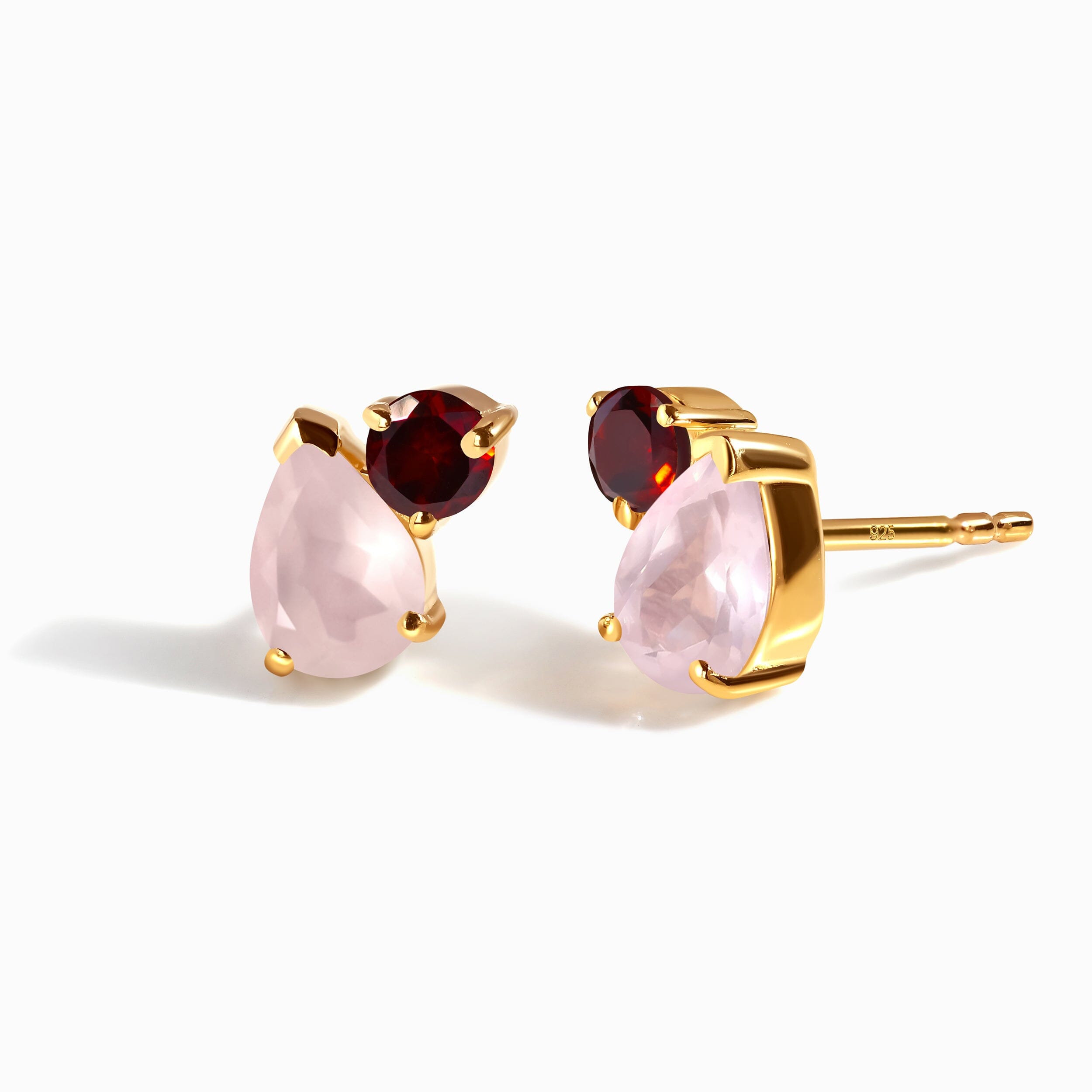 Rose Quartz Garnet Studs - Toi Et Moi、mySite、hinf8tx79