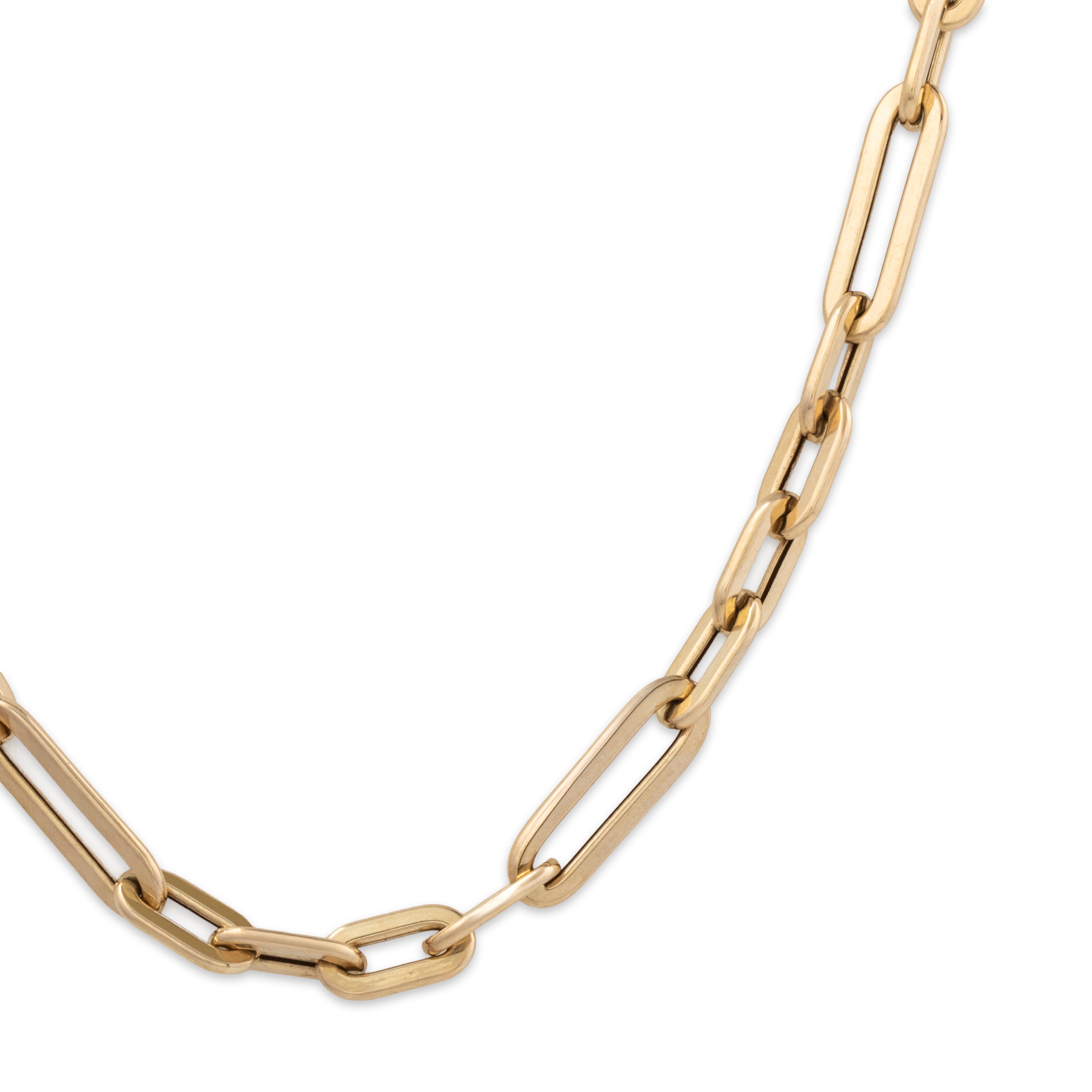 Vintage Italian 14k Yellow Gold Toggle Mixed Paperclip Link Necklace 18、mySite、hinf8tx79