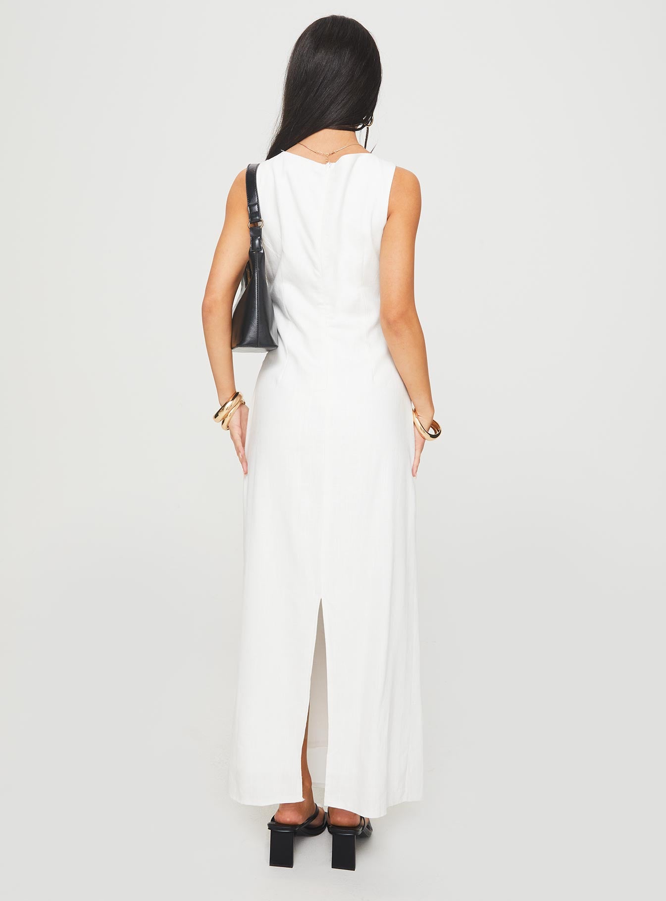 Mocca Maxi Dress White、mySite、solidvoid