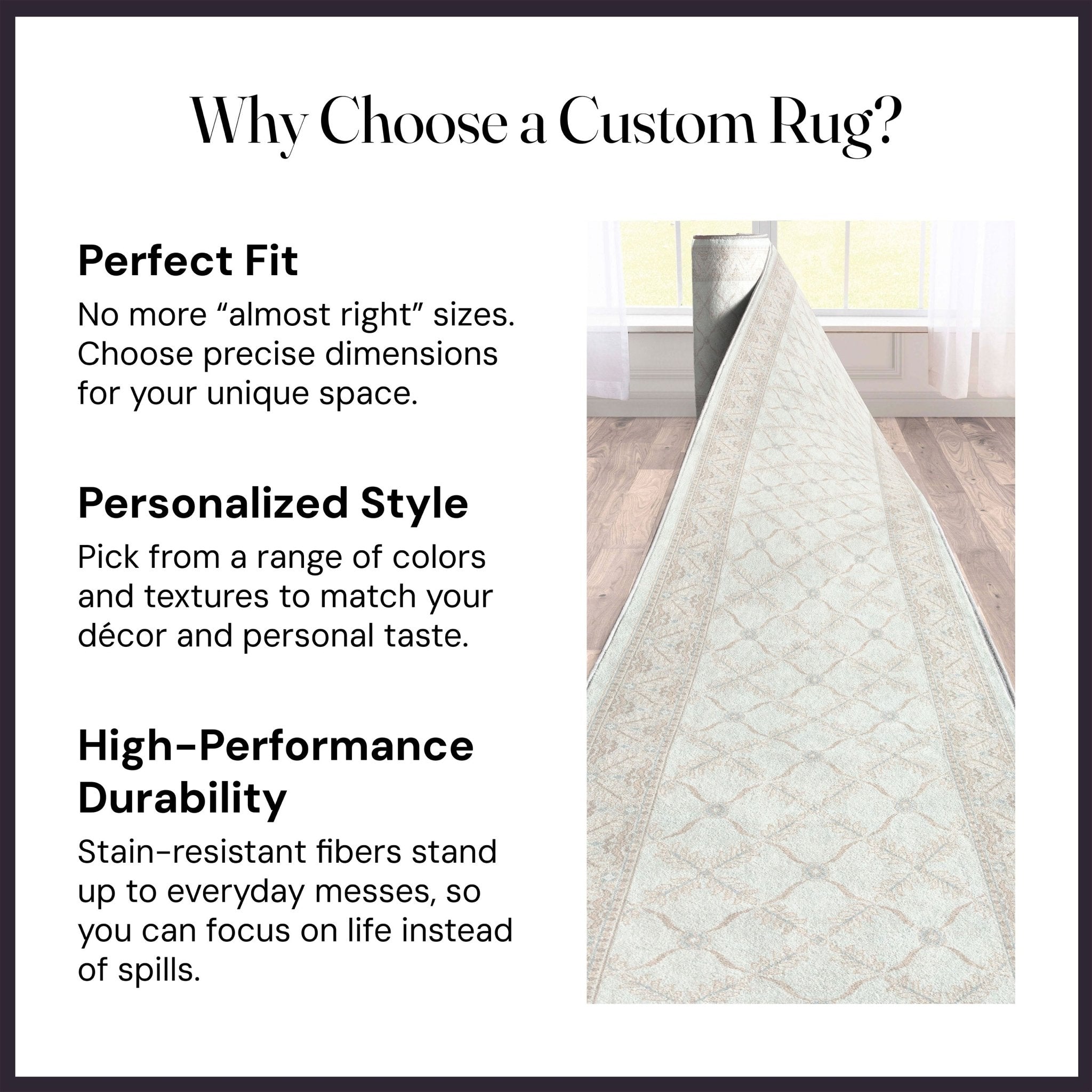 Custom Size Runner Regency Lattice Pearly Haven Choose Your Width x Choose Your Length Hallway Runner Rug、mySite、gigharbornorthrealestate