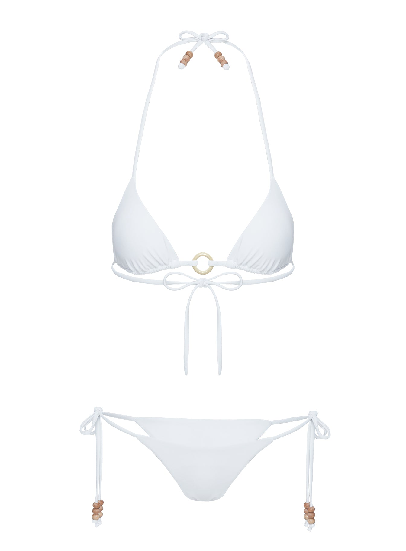 Atalanta Tie Side Bikini Bottoms White、mySite、solidvoid