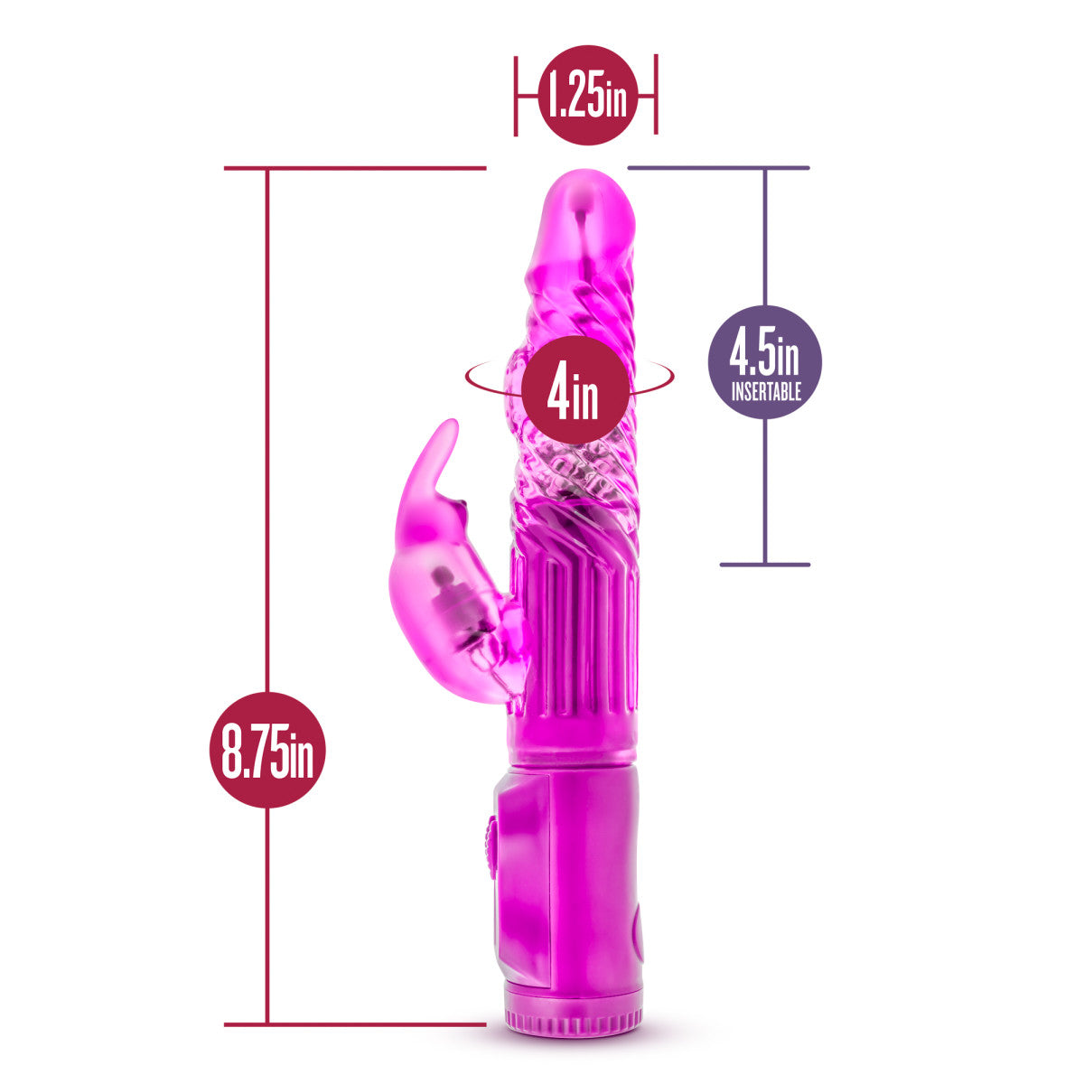 B Yours By Blush® | Beginner's Bunny Pink 8.75-Inch Rabbit Vibrator、mySite、bottomscart