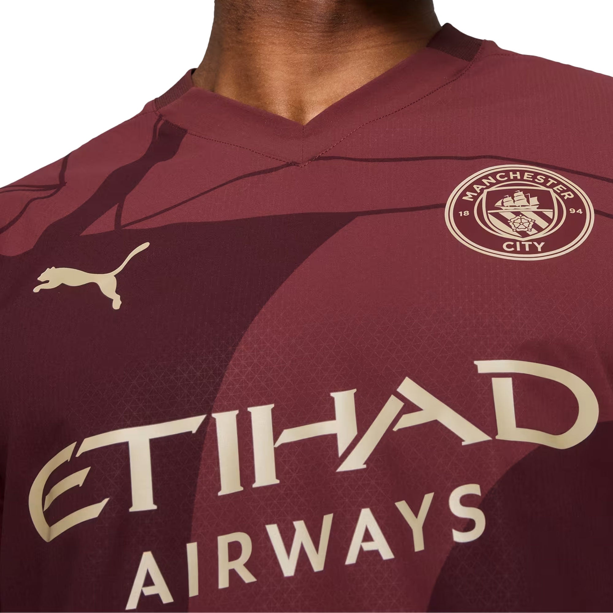 PUMA Men's Manchester City 2024/25 Authentic Third Jersey Burgundy、mySite、noshort