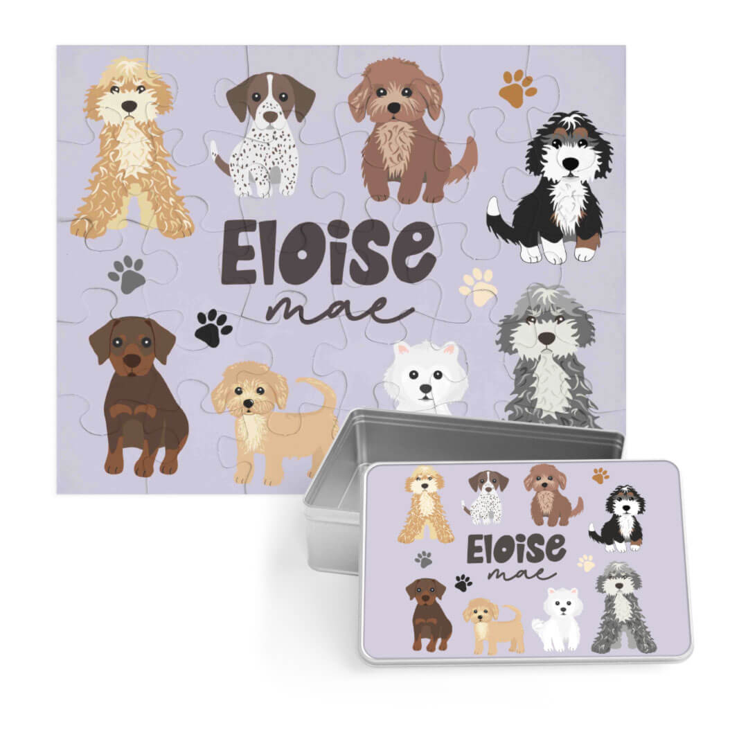  Kids Personalized 30 Piece Puzzle | Purple Puppy Pals、mySite、layawaytickets