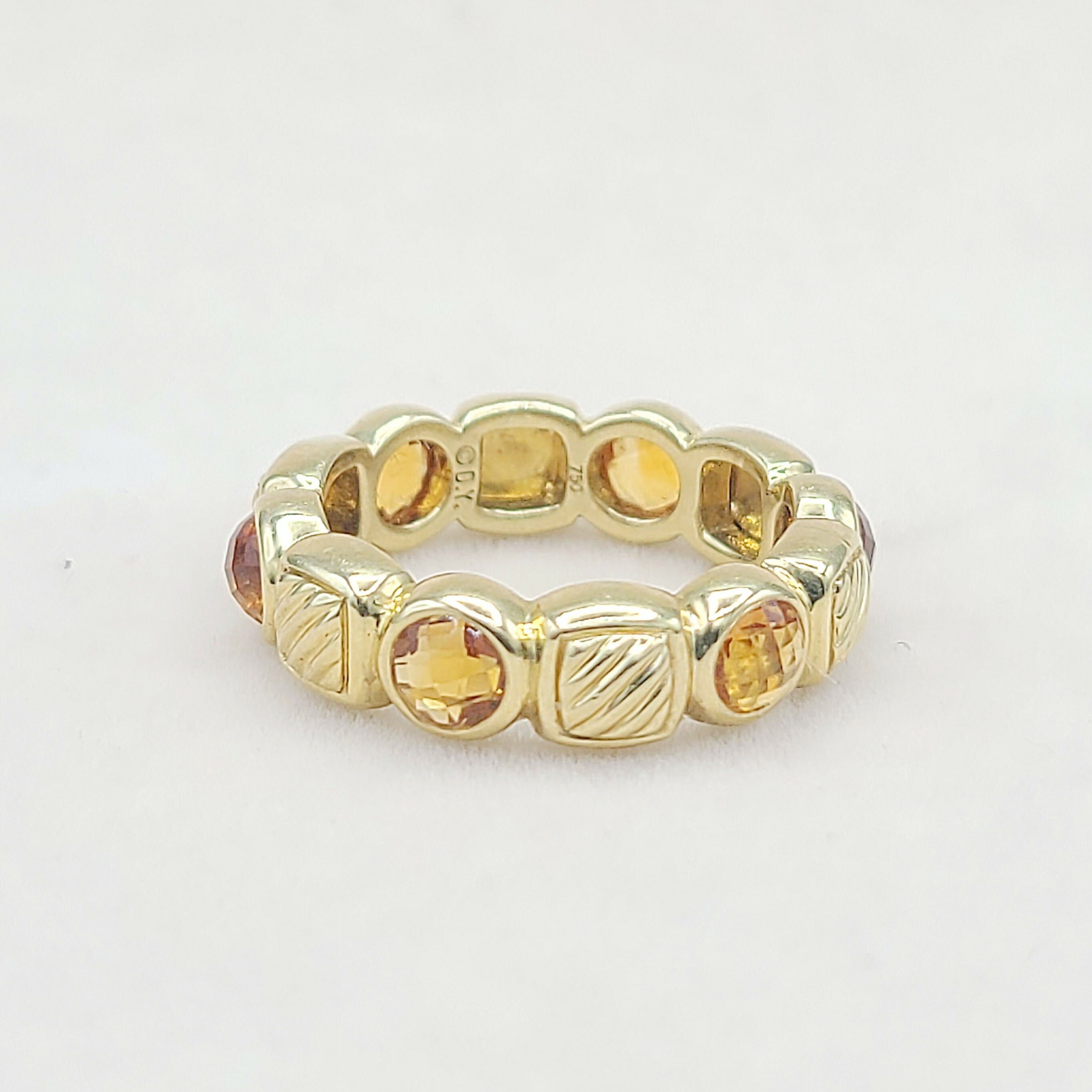 David Yurman Chiclet Band Ring 鈥?Citrine & 18k Gold、mySite、hinf8tx79