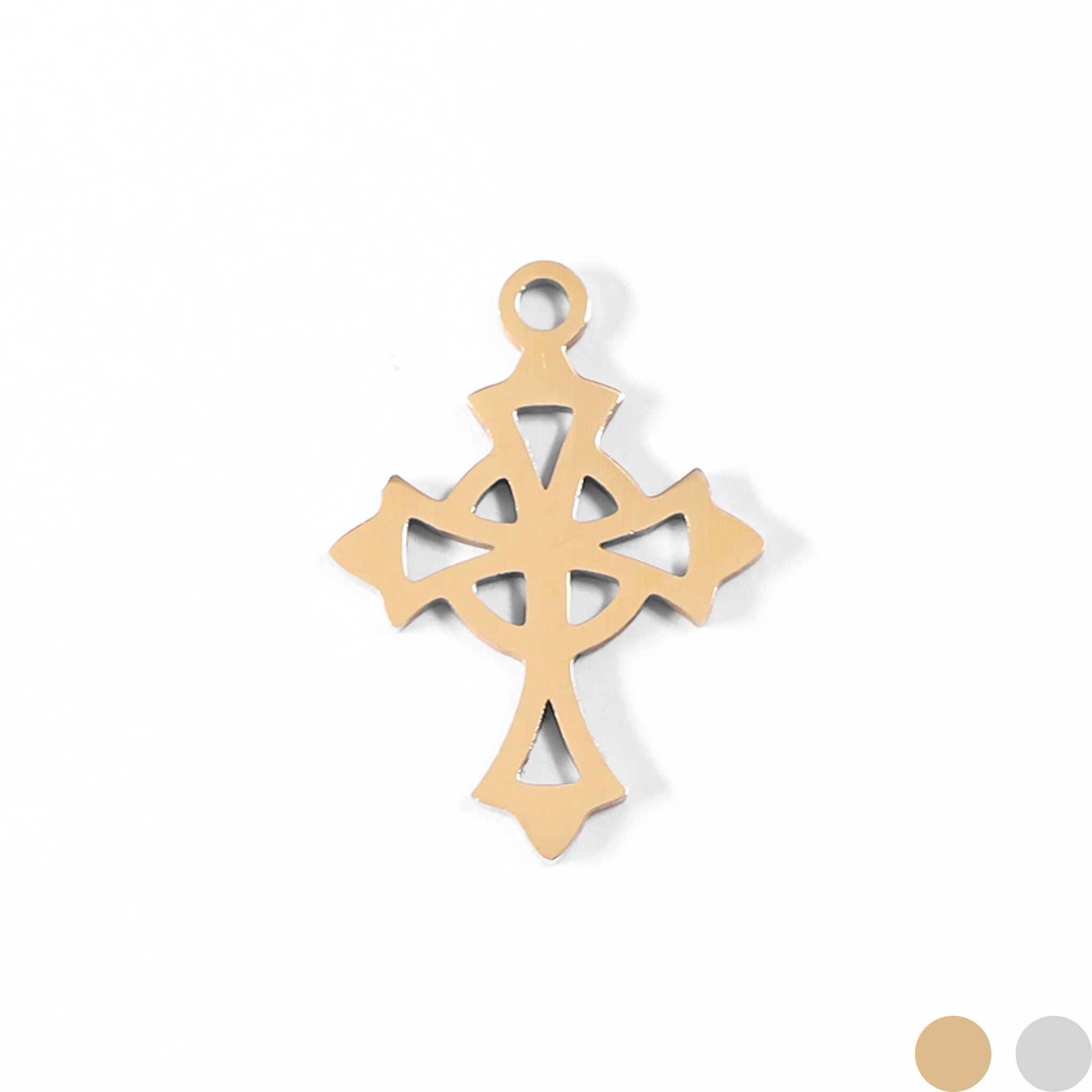 18K Gold PVD Stainless Steel Celtic Cross Charm / PDL0042、mySite、dreamappss
