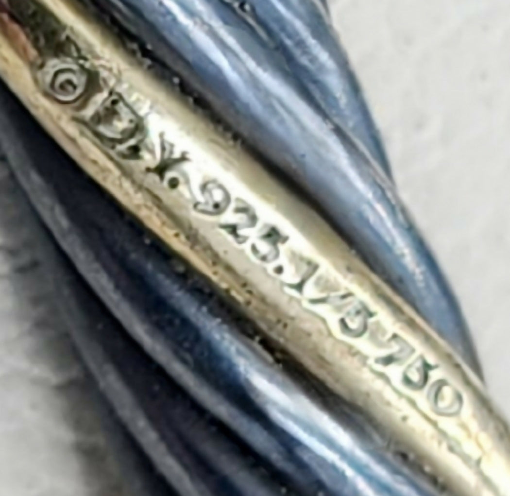 David Yurman Cable Collar Necklace 鈥?Black & Gold、mySite、hinf8tx79