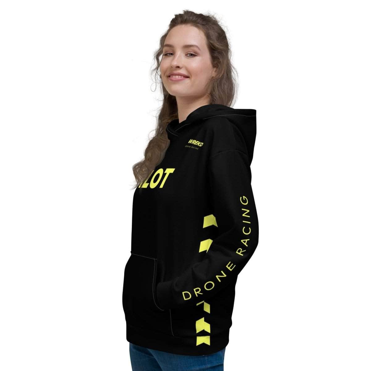  WREKD Drone Racing Unisex Hoodie - Black、mySite、merchandisen