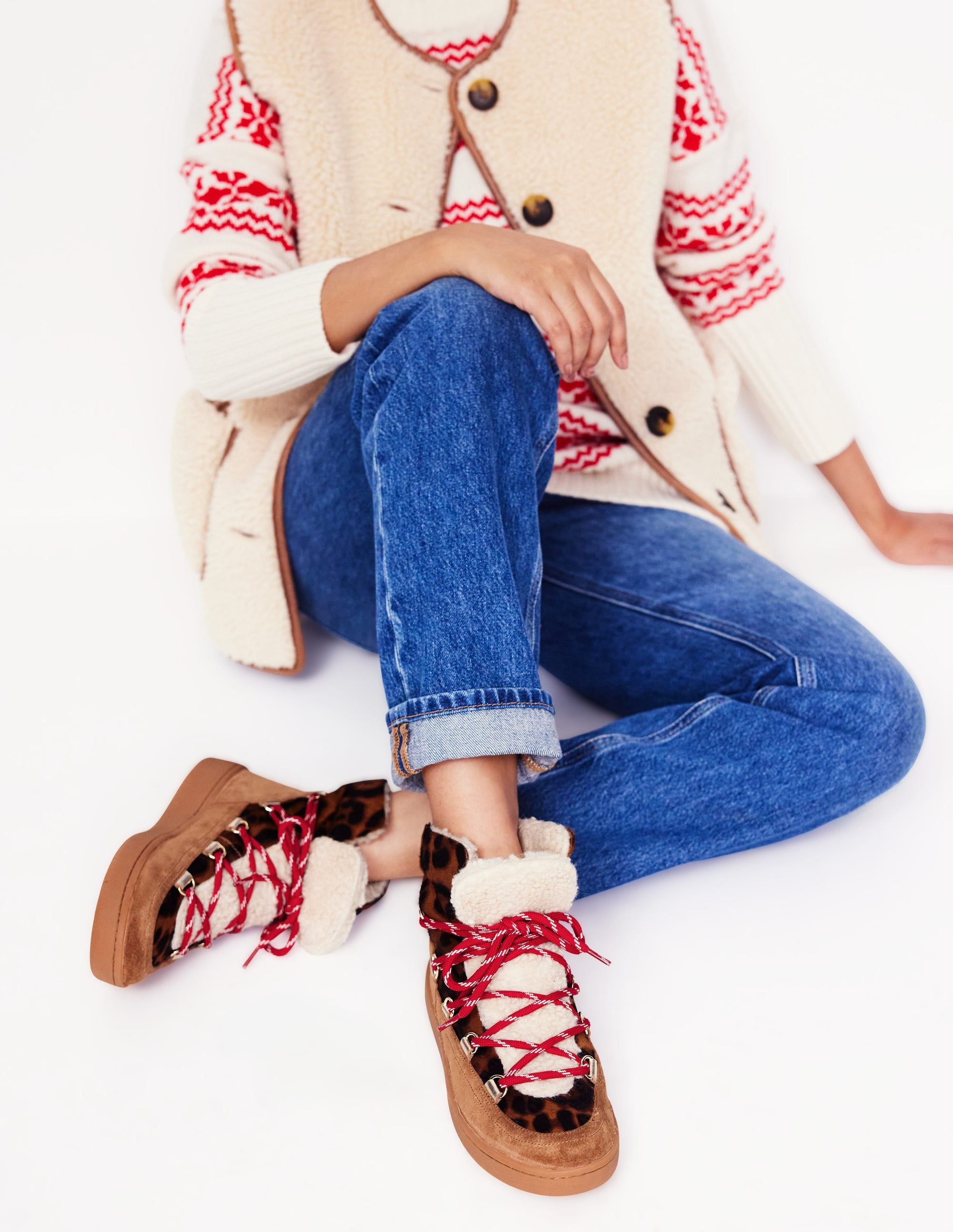  Cosy Lace Up Boot-Dark Classic Leopard、mySite、ashleygrahame