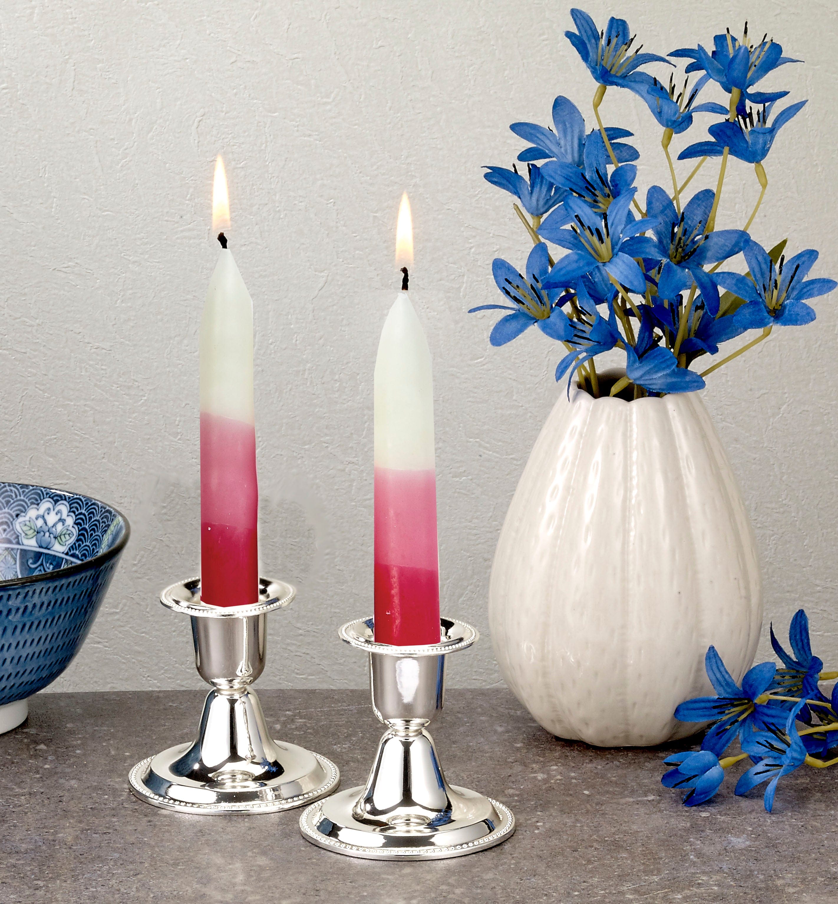 Pink and White Shabbat Candles for a Cause | Set of 12、mySite、topwebapps
