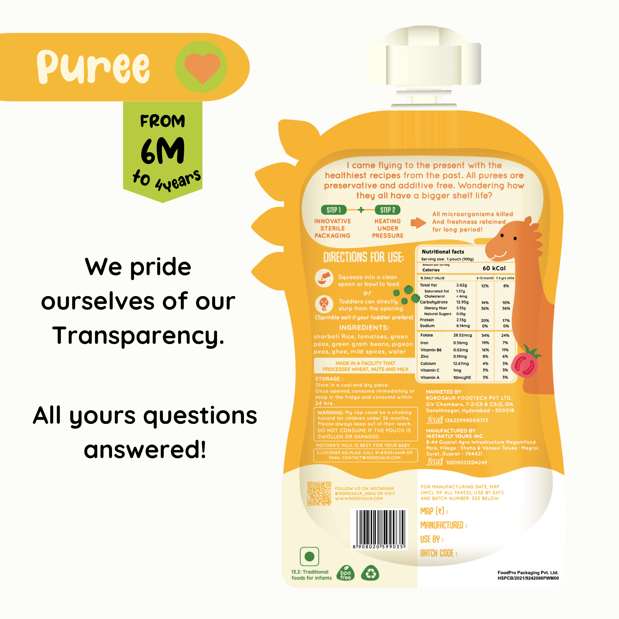 Baby Food | Kids Healthy Snacks | Rice Lentils Puree | 100 g、mySite、camillekostekn