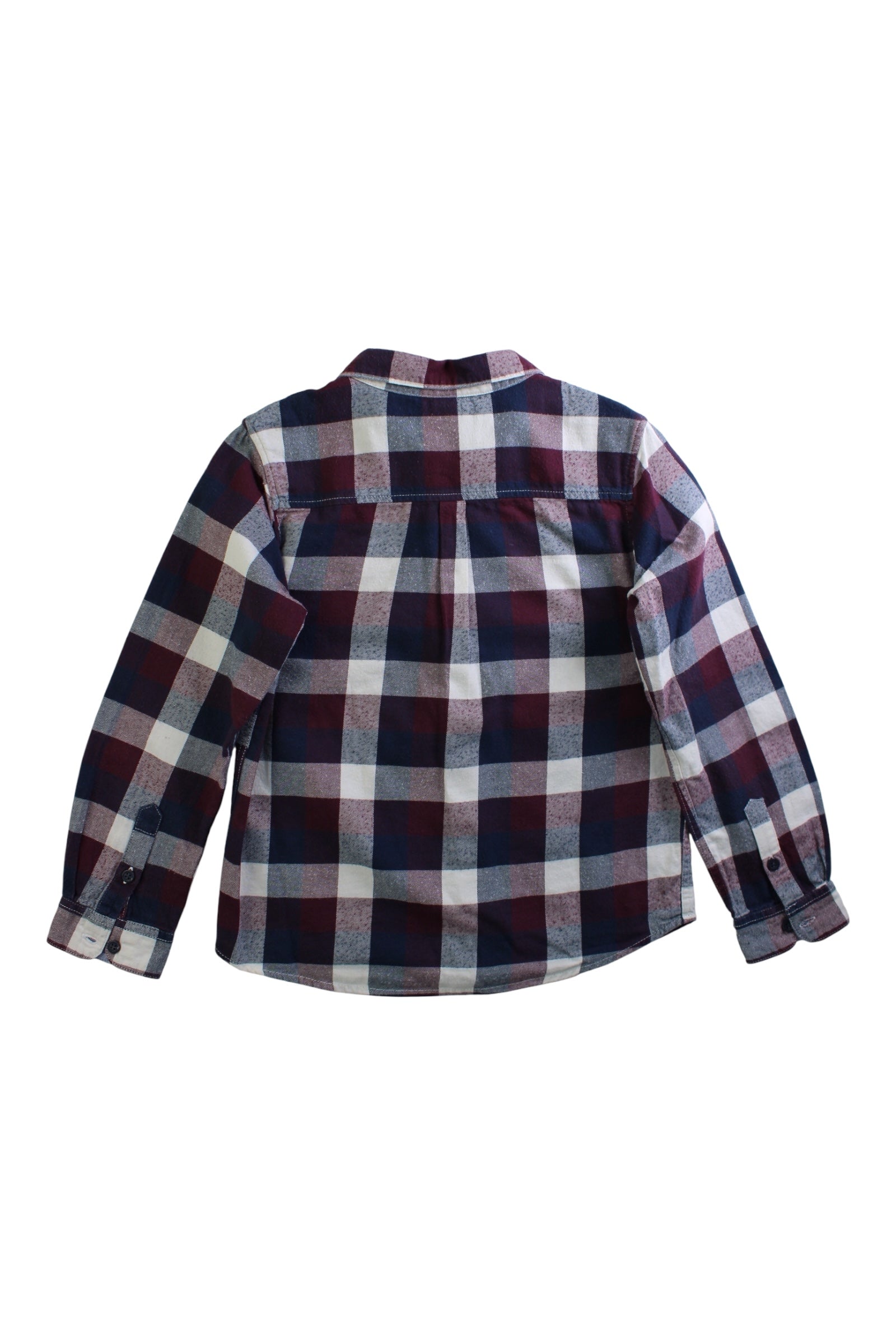 Petit Bateau Checkered Button-Down Shirt 8Y、mySite、g9winljtr