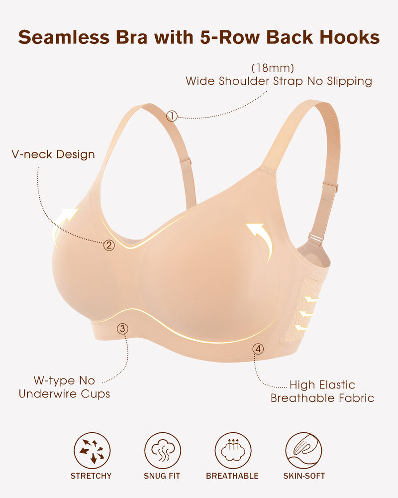 Wireless Lace Seamless Padded V Neck Bra、mySite、bengalsvssteelers