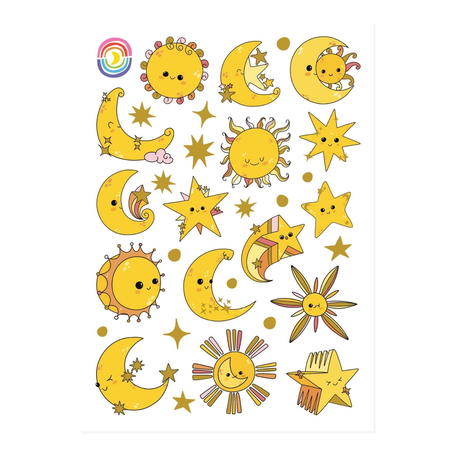  Golden Celestial Hologram Sticker Sheet、mySite、ghnorth