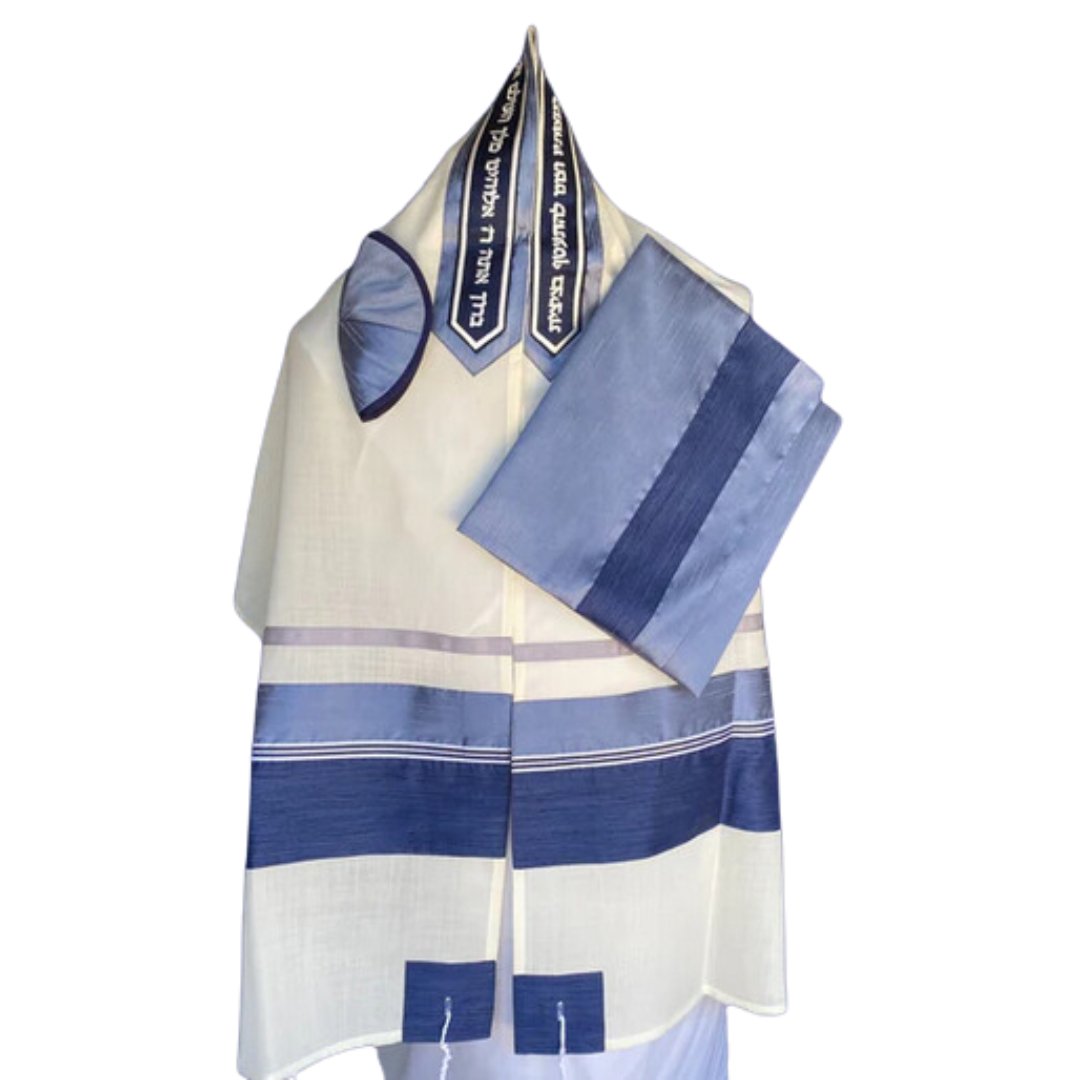  Navy Blue Silver & Light Blue Tallit、mySite、elrpsem3k