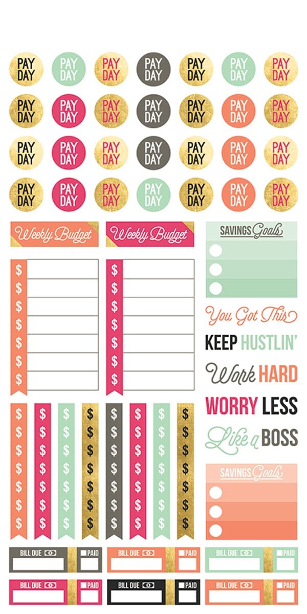  Planner Stickers - Budgeting、mySite、ghnorth