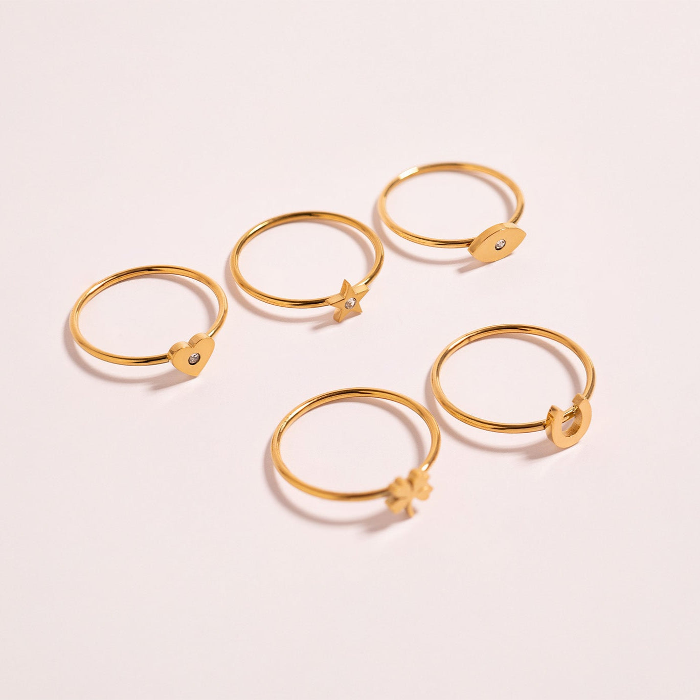 18K Gold PVD Stainless Steel Horseshoe Symbol Ring / ZRJ0001、mySite、dreamappss