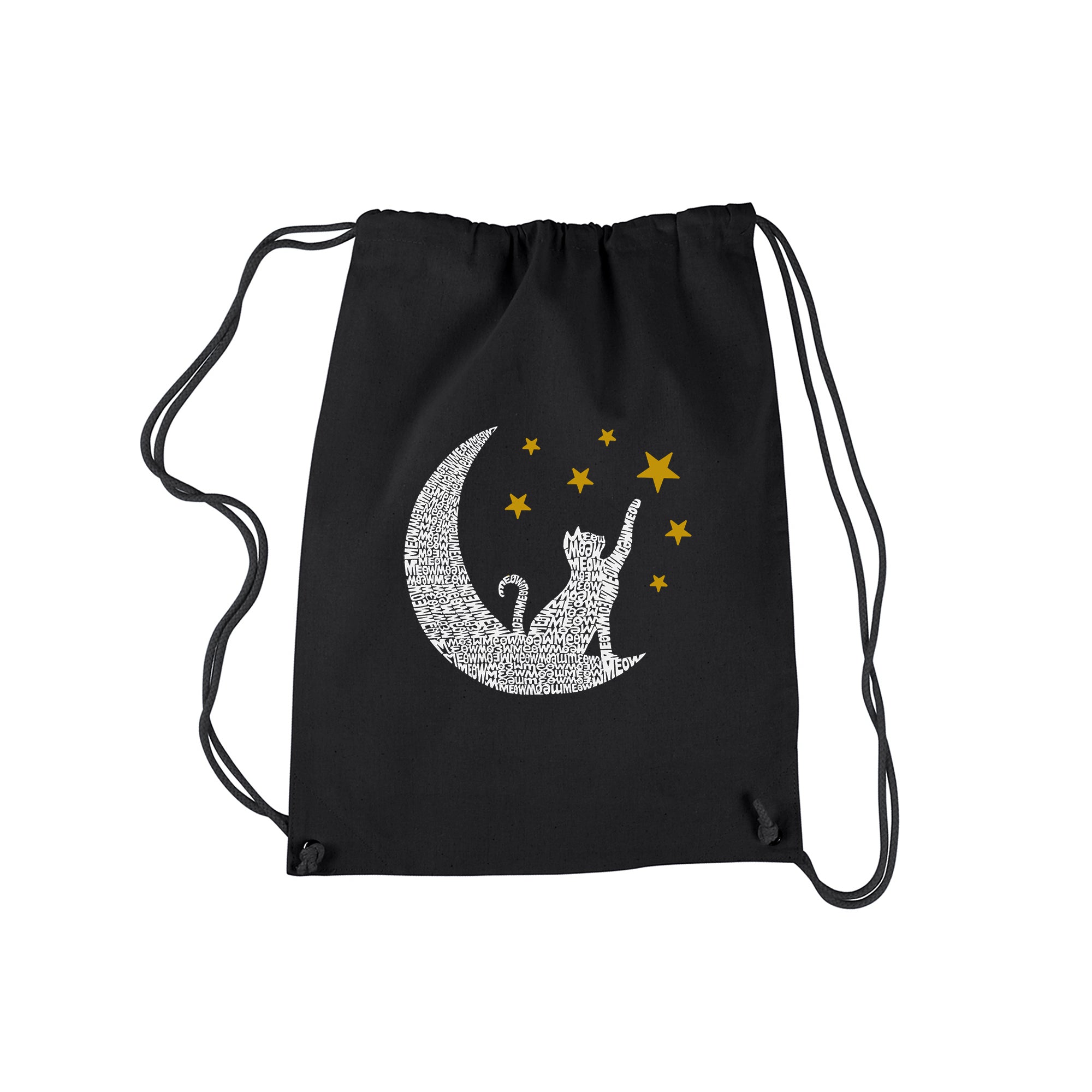 Cat Moon - Drawstring Backpack、mySite、camillekostekn