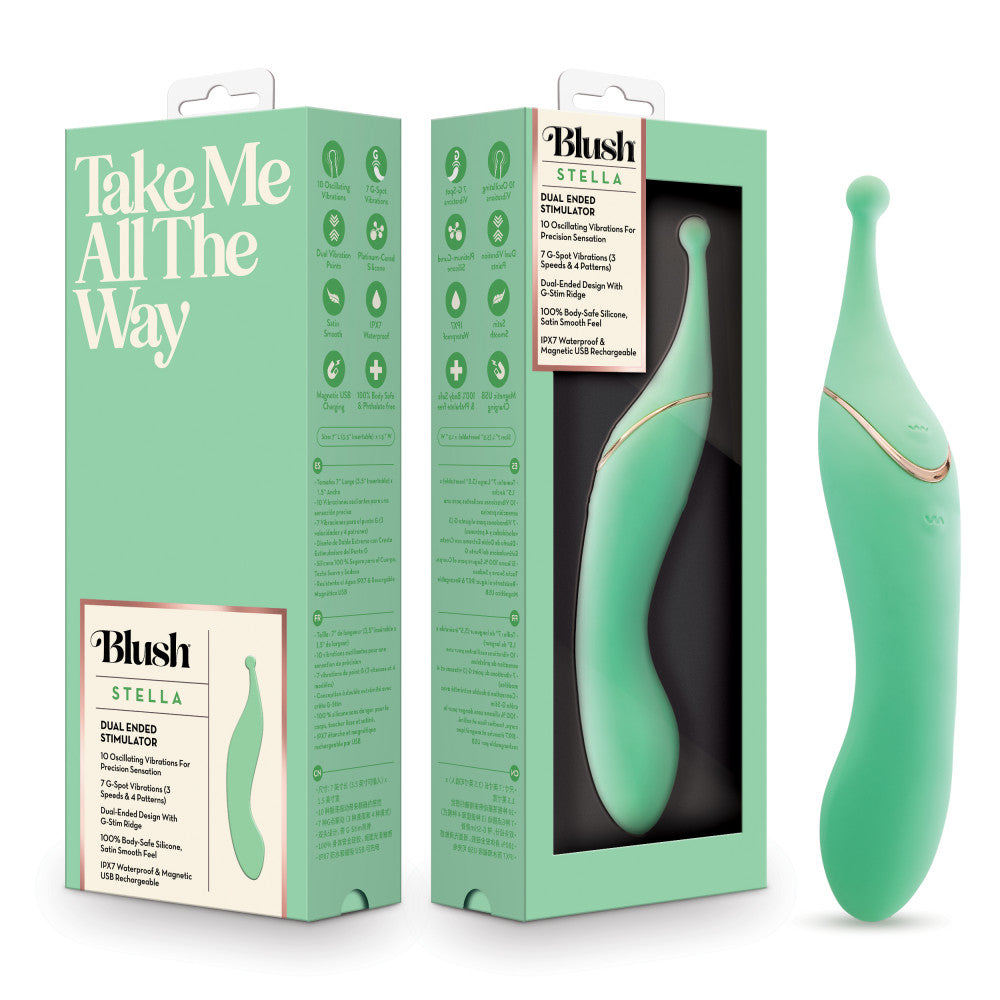 Blush Collection | Stella 7 Inch Dual-Ended Clitoral G-Spot Vibrating Wand With Precision Stimulation – In Green、mySite、bottomscart