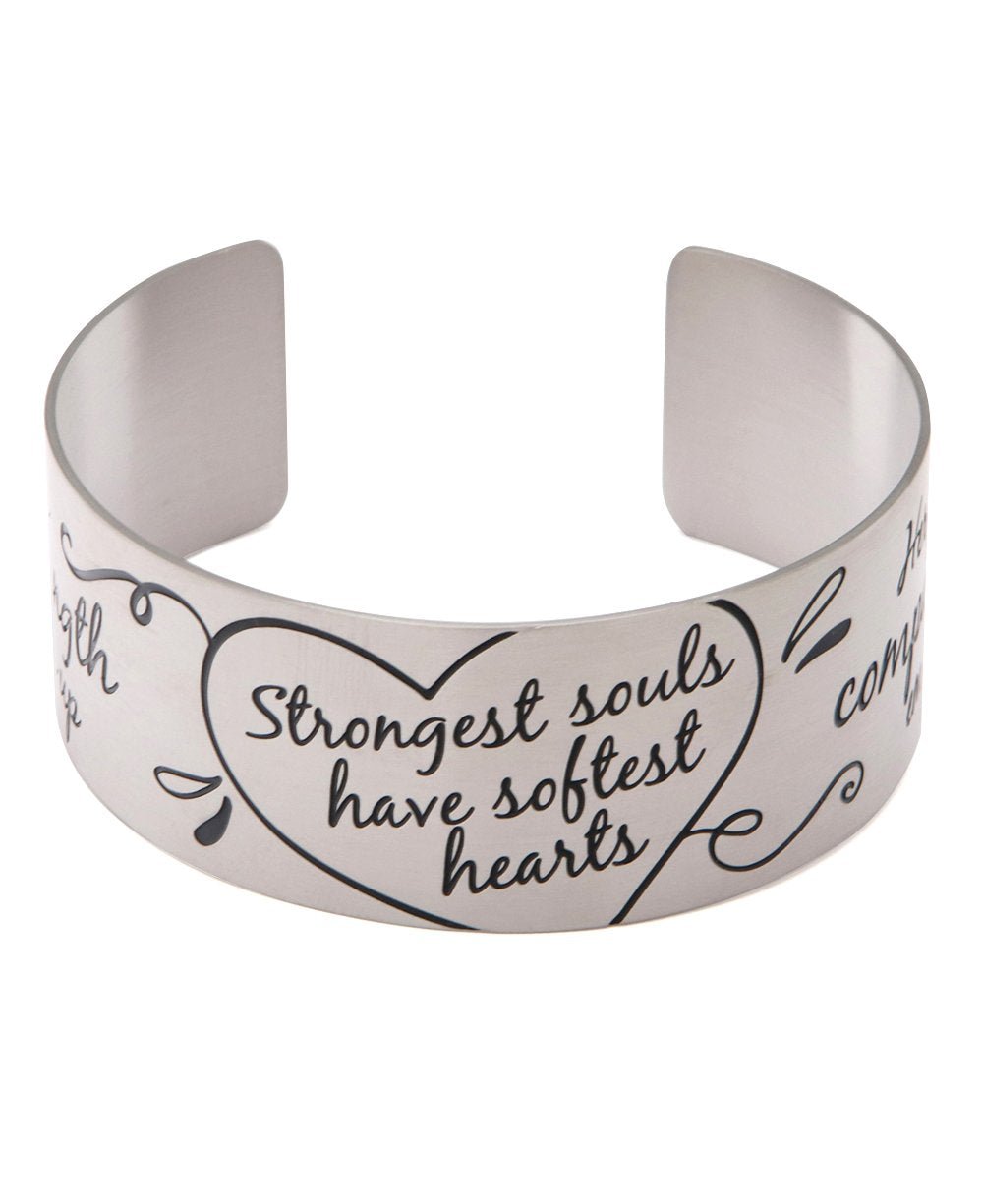Strongest Souls Have Softest Hearts Inspirational Cuff Bracelet、mySite、topwebapps