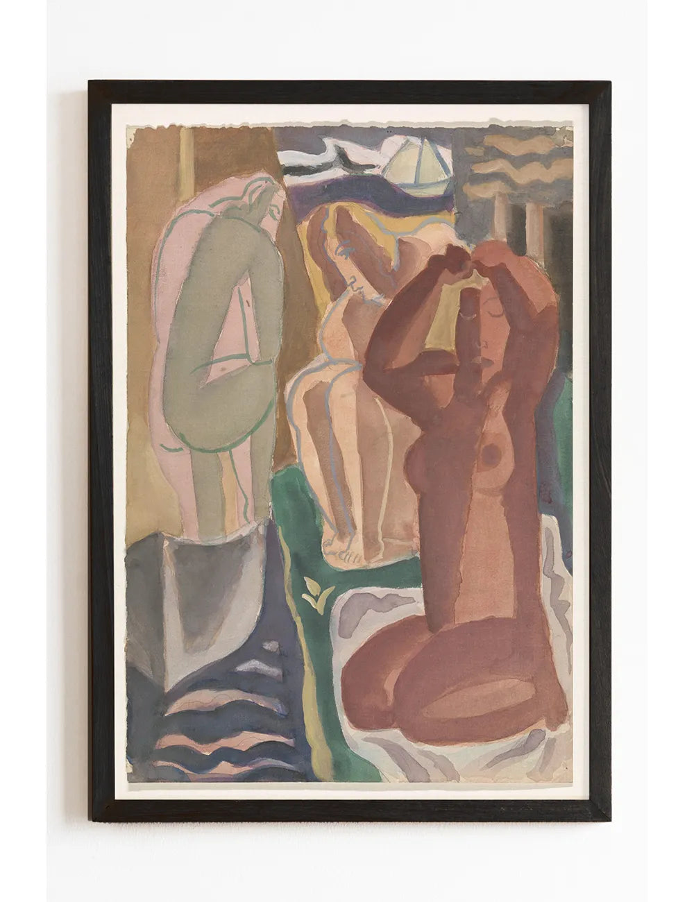 Two Bathing Women Earth Tone Vintage Leo Gestel Art Print、mySite、gigharbornorthrealestate