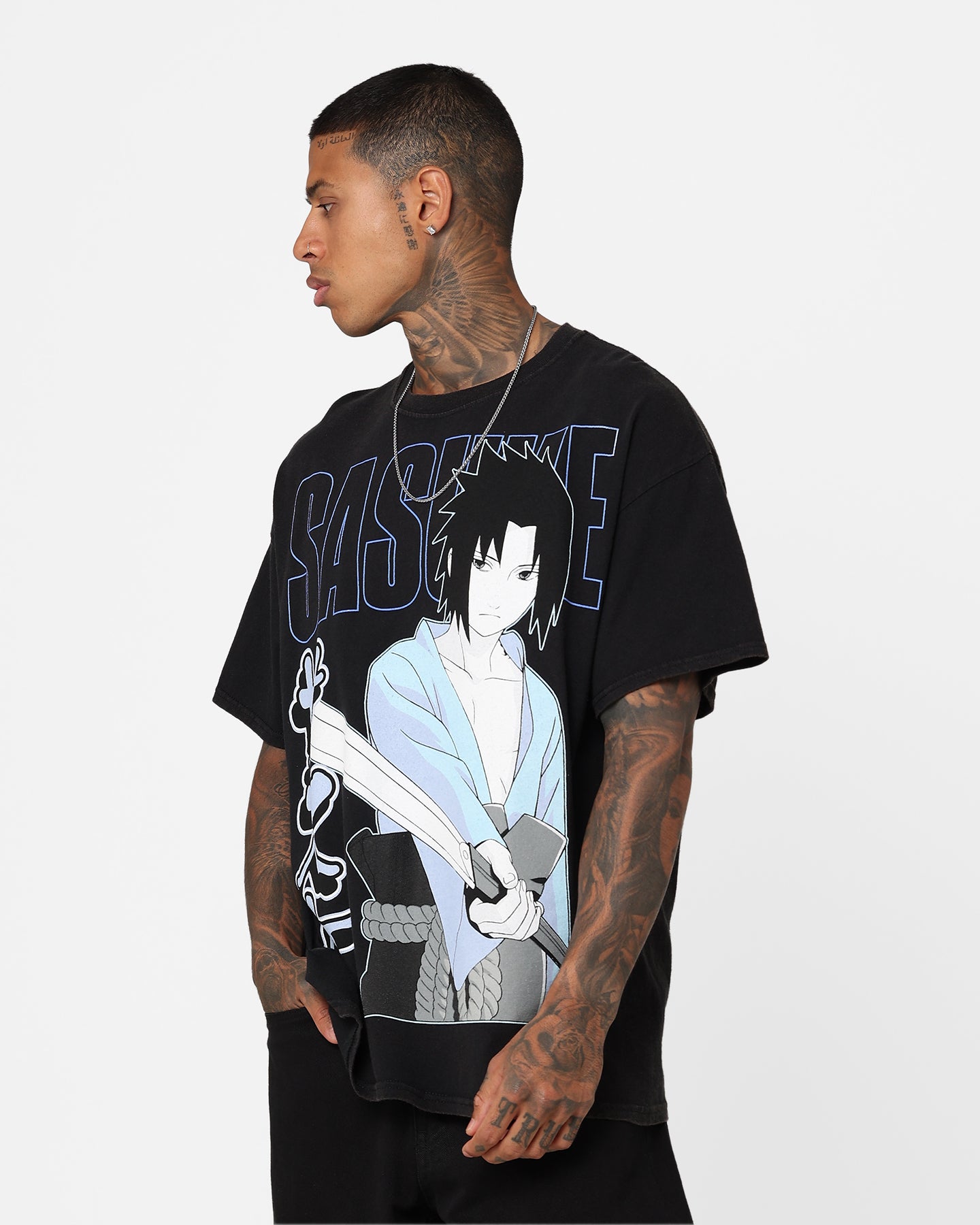 Goat Crew X Naruto Sasuke Vintage T-Shirt Black Wash、mySite、zt4zffjzw