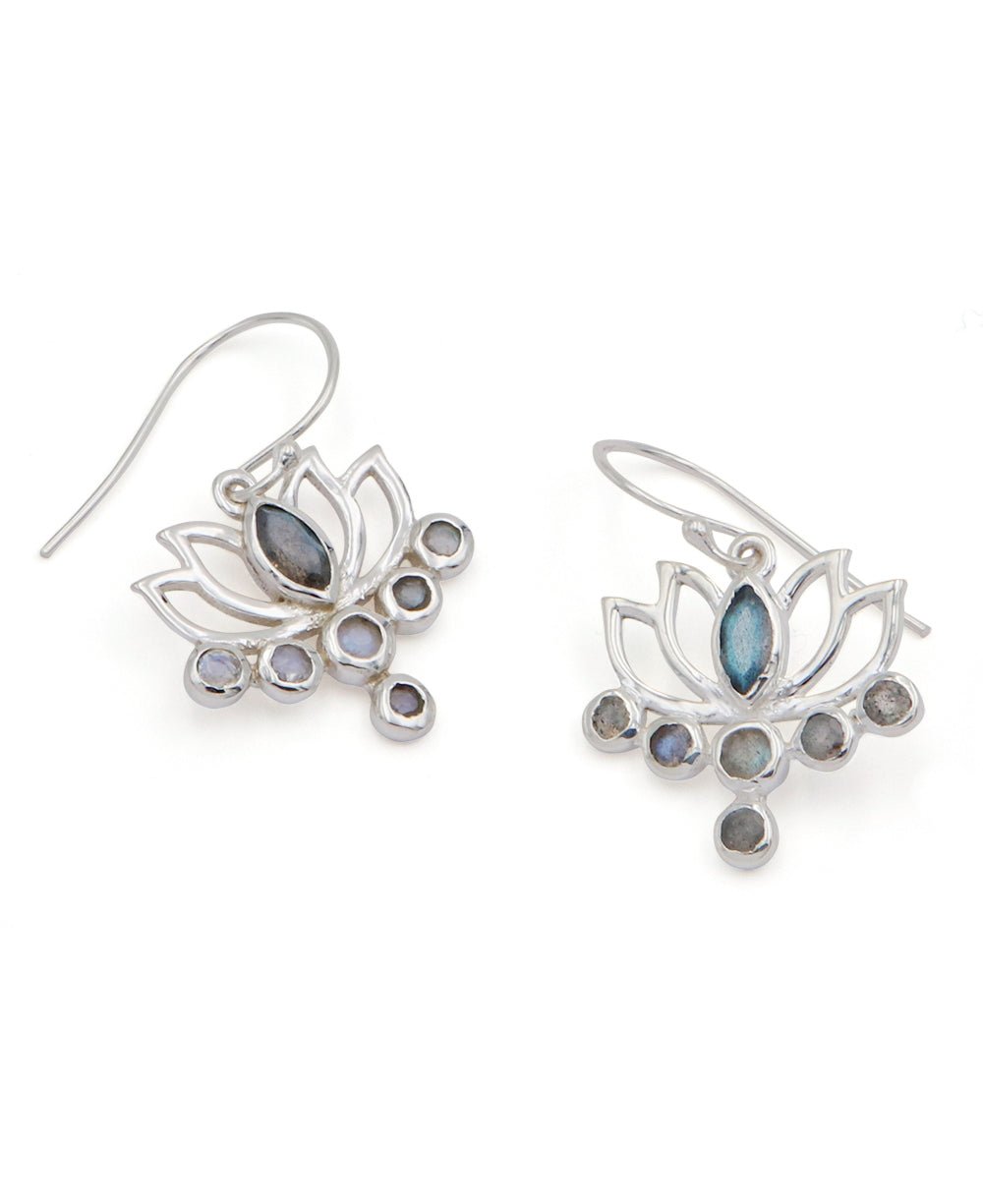 Labradorite and Sterling Silver Lotus Earrings、mySite、topwebapps