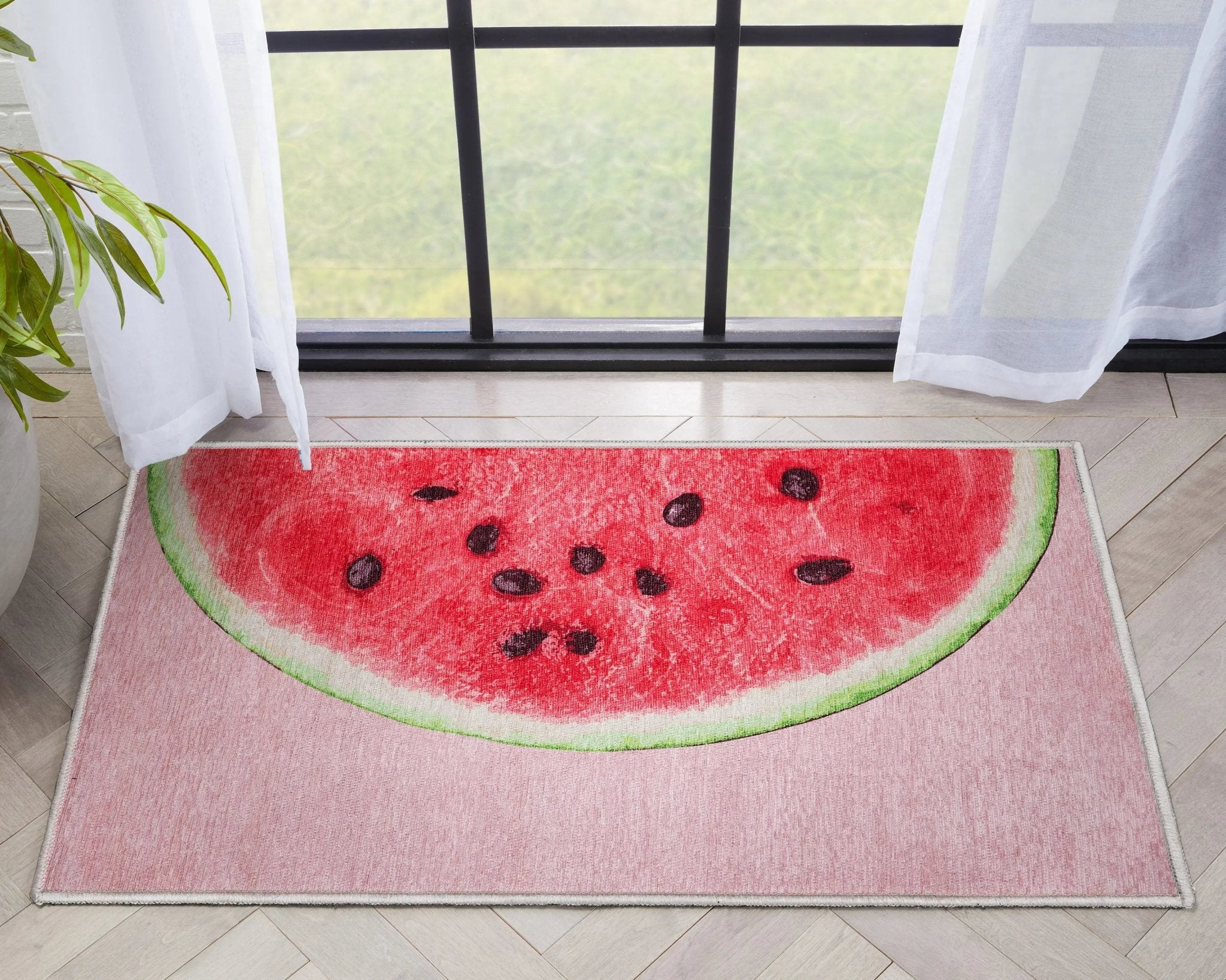 Half Watermelon Novelty Red Pink Flat-Weave Rug、mySite、gigharbornorthrealestate