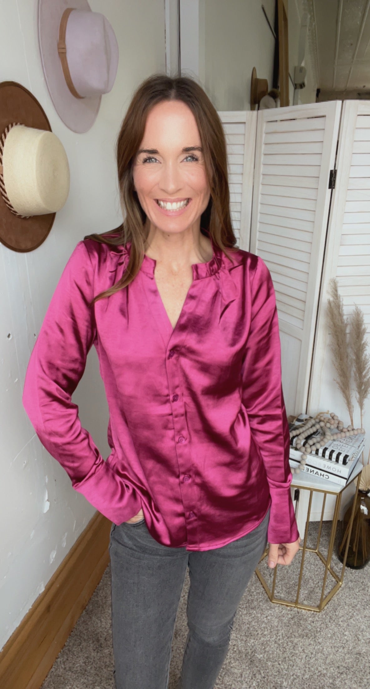 KUT From the Kloth Satin Button Down、mySite、garagedoors4me