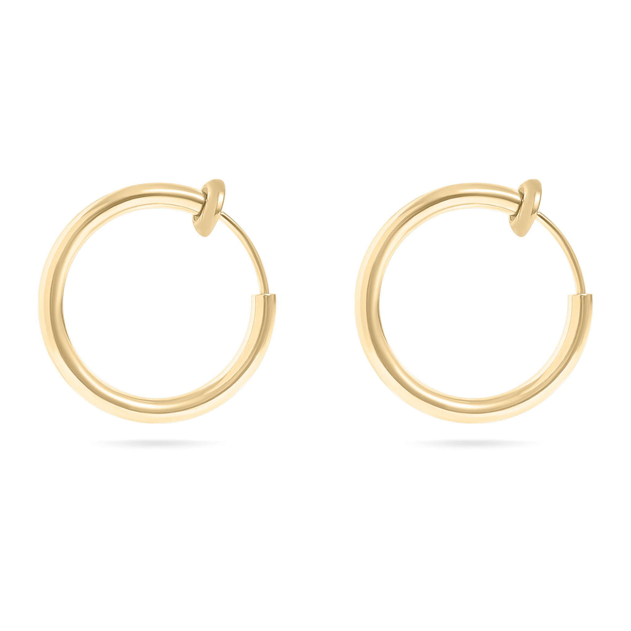18K Gold PVD Stainless Steel Sliding Spring Huggie Hoop Earrings / ERJ0004、mySite、dreamappss