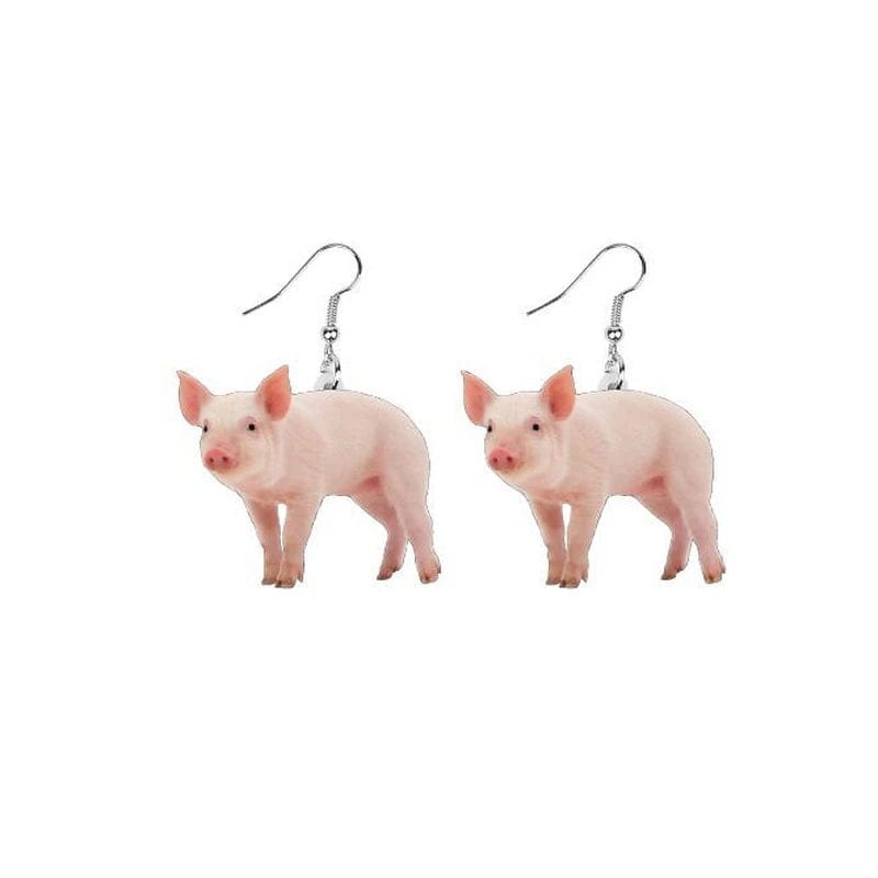 Pig Acrylic Drop Earrings - Fashion Jewelry that's just CUTE! *、mySite、g9winljtr
