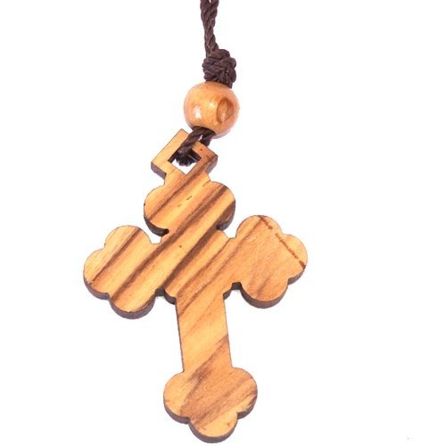  Byzantine- Orthodox Olive wood Cross with Mother of Pearls (60cm / 23.5 inches, Cross is 5cm or 2 inches)、mySite、elrpsem3k