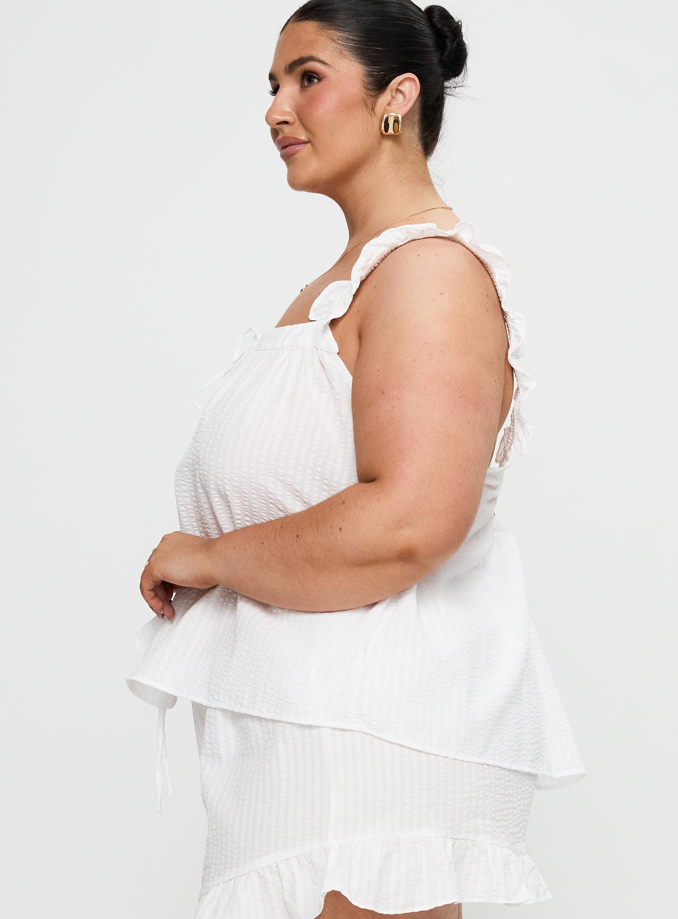 Santabelle Frill Top White Curve、mySite、solidvoid