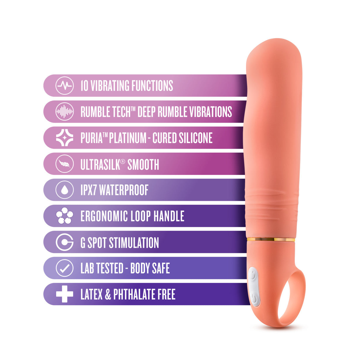 Aria By Blush® | Smokin' AF: Enhanced G-Spot Stimulation Coral Silicone Vibrator with Powerful RumboTech™ Technology、mySite、bottomscart