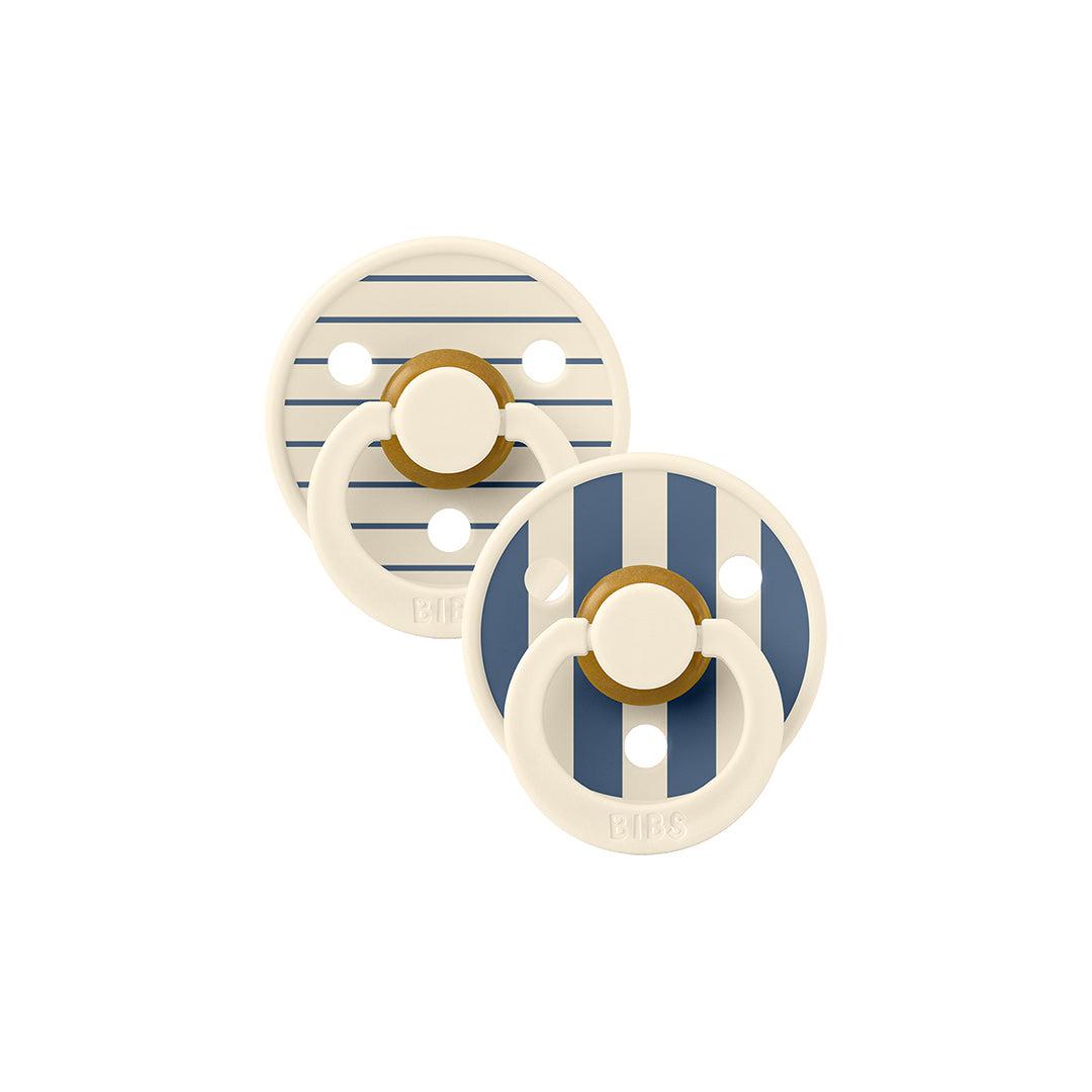 BIBS Studio Latex Pacifier - 2 Pack - Ivory Steel Blue Mix - Pin、mySite、merchandisen