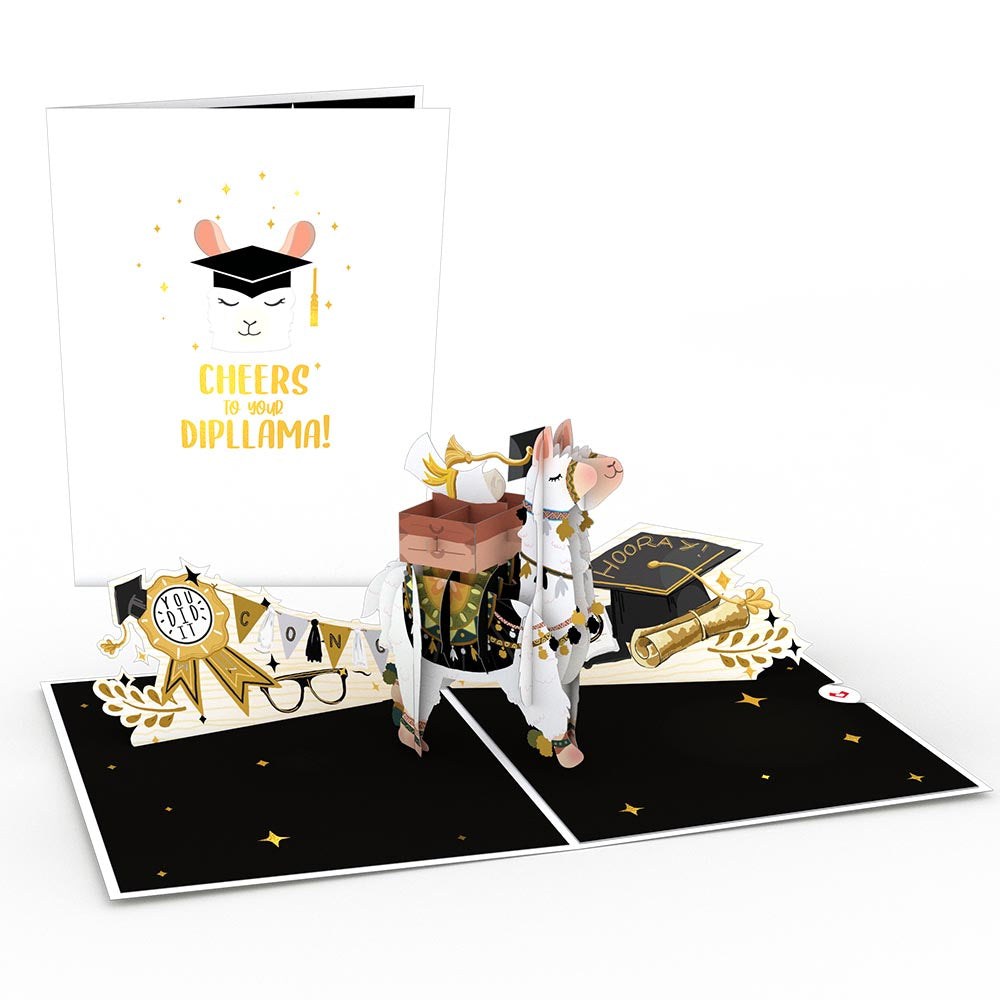 Graduation Llama Pop-Up Card、mySite、solidvoid