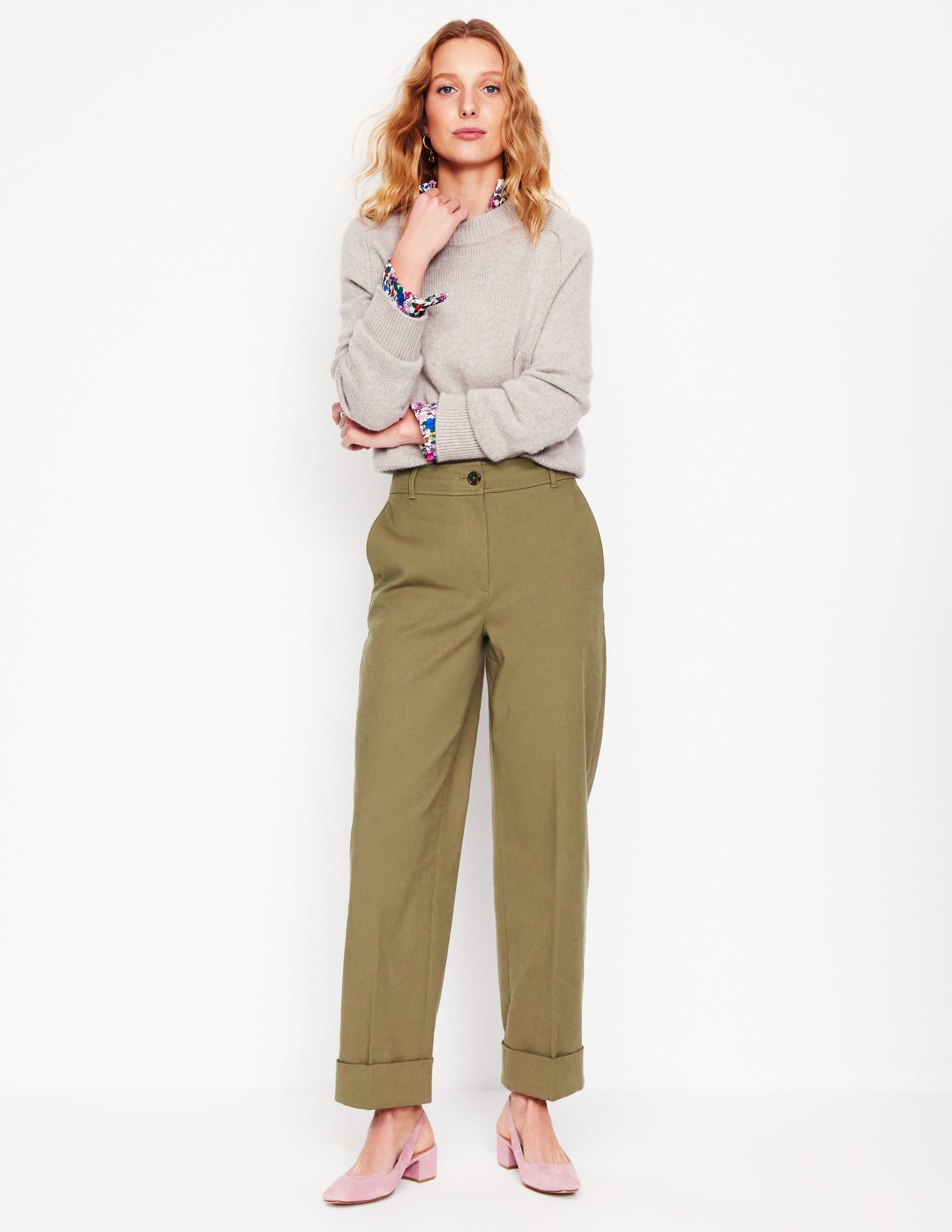  Turn Up Trousers-Warm Olive、mySite、ashleygrahame