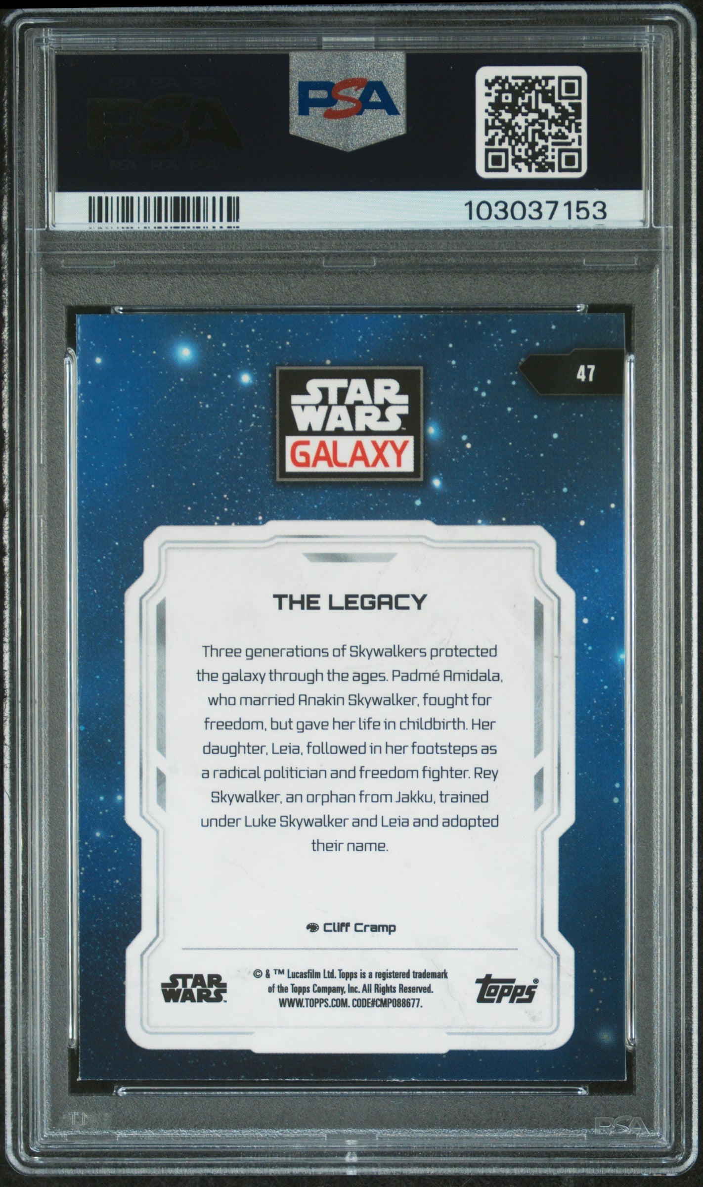 The Legacy #47 Mini Diamond PSA 9 Topps Chrome Star Wars Galaxy 2024、mySite、waistdrama
