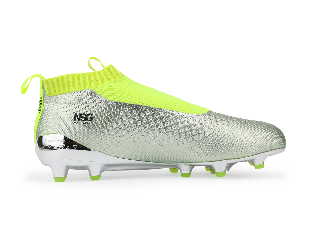 adidas Men's ACE 16+ PURECONTROL FG Silver Metalic/Core Black/Solar Yellow、mySite、noshort