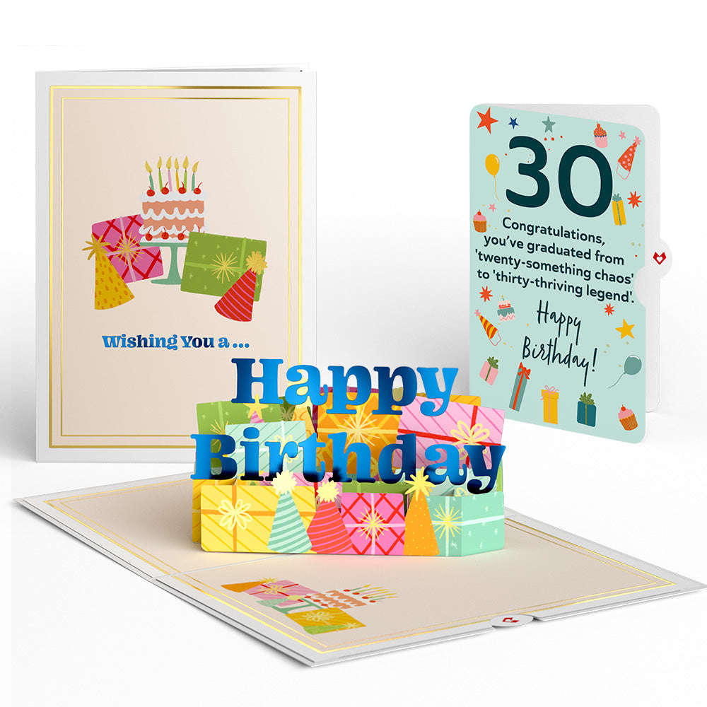 Wishing You a Happy 30th Birthday Pop-Up Card and Sentiment Set、mySite、solidvoid