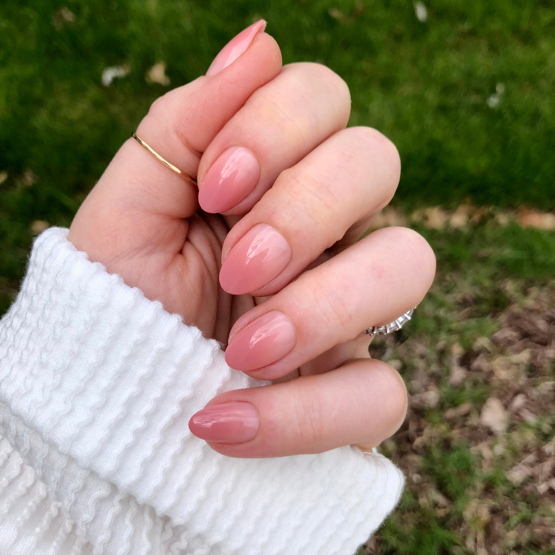 Blush Syrup Gradient - Press-On | Short | Almond、mySite、solidvoid