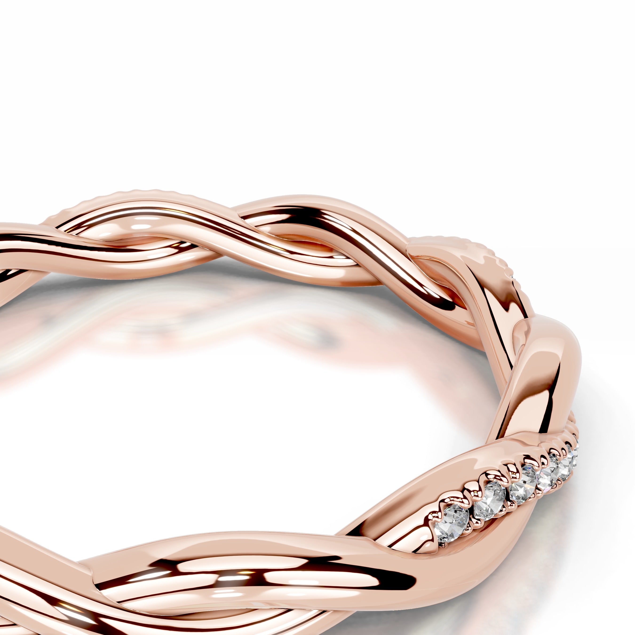 Tsumugi Diamond Wedding band - 14K Rose Gold、mySite、hinf8tx79