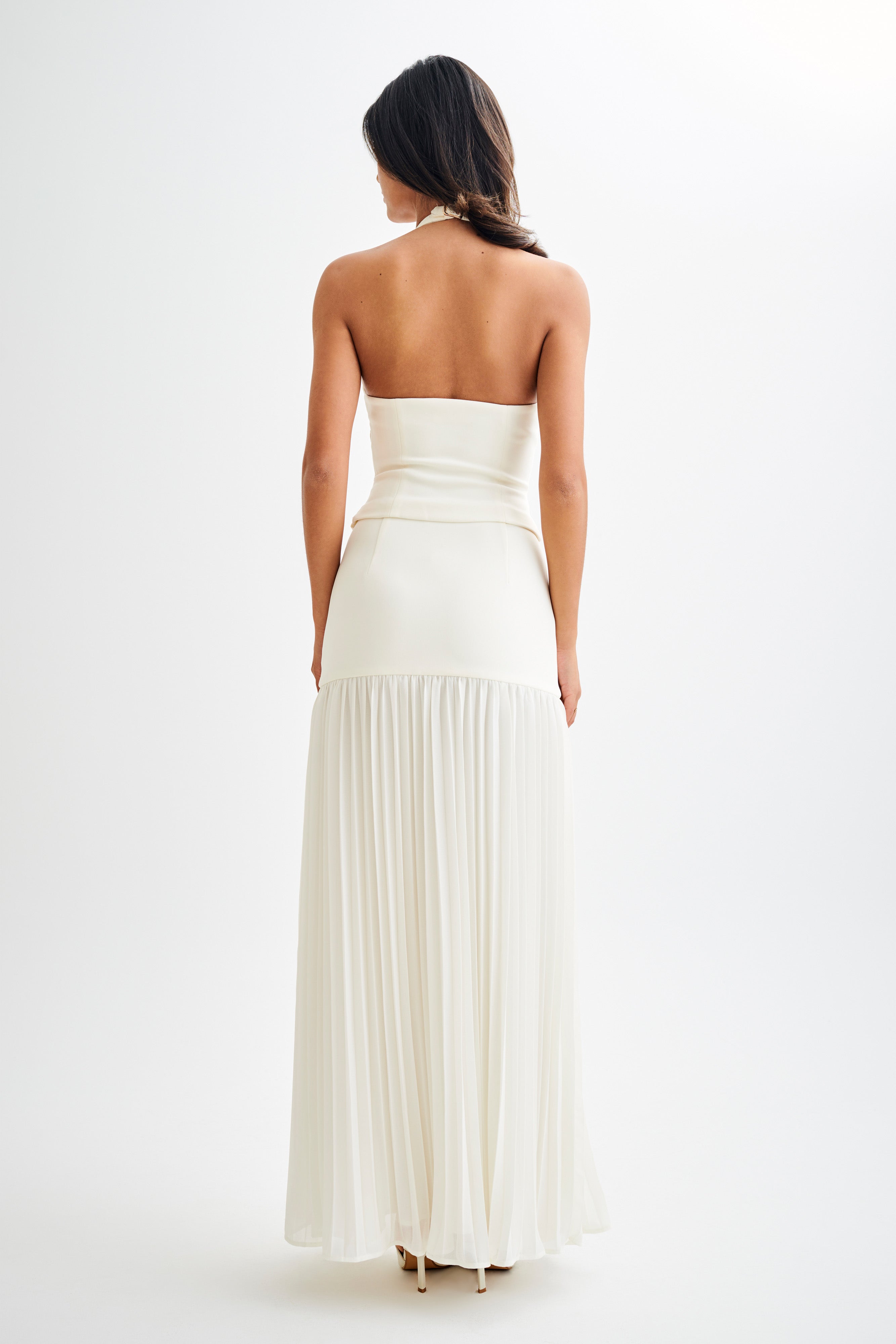 Jillian Pleated Maxi Skirt - Ivory、mySite、solidvoid