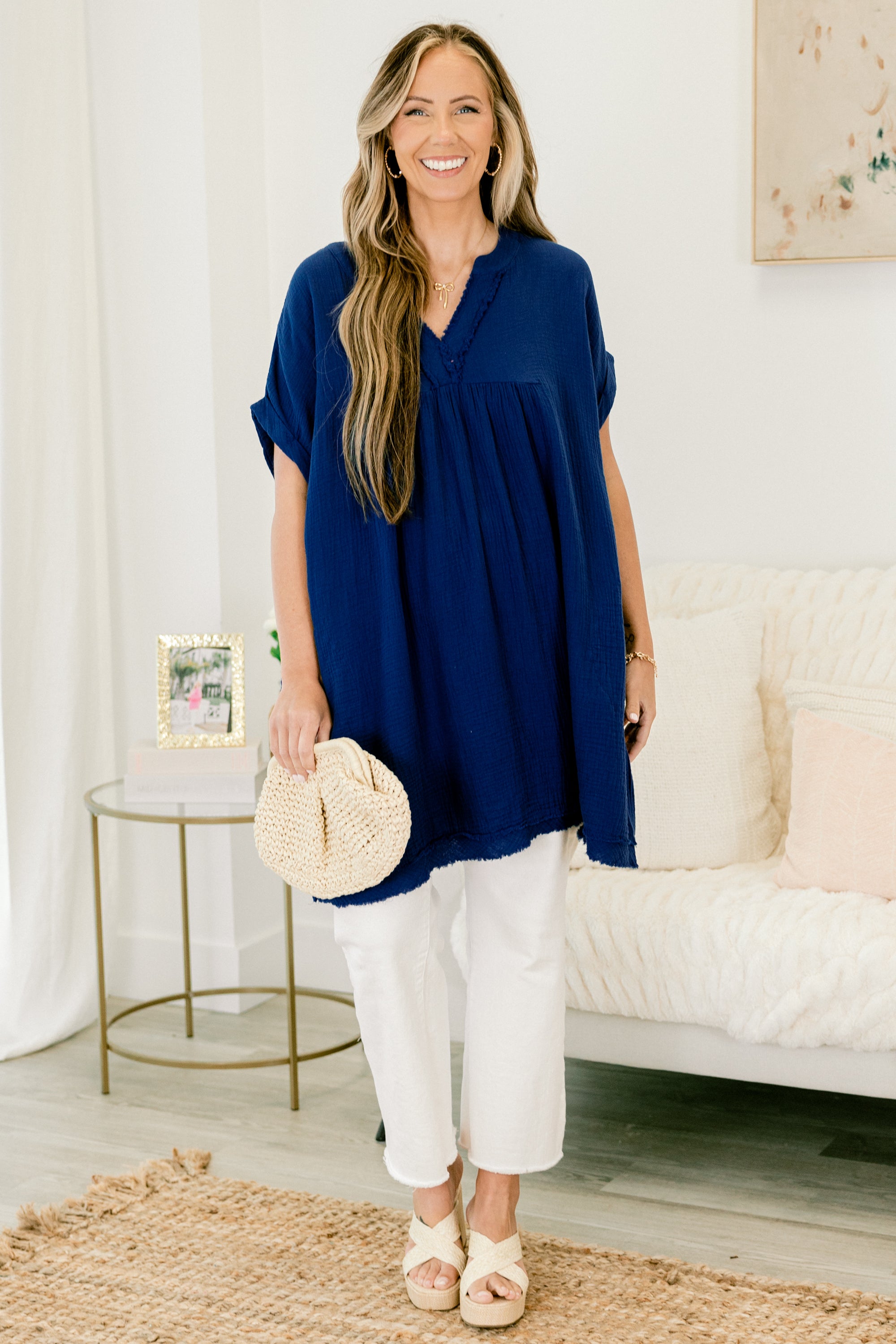  My Love Has Grown Tunic, Light Navy、mySite、justintrudeaud