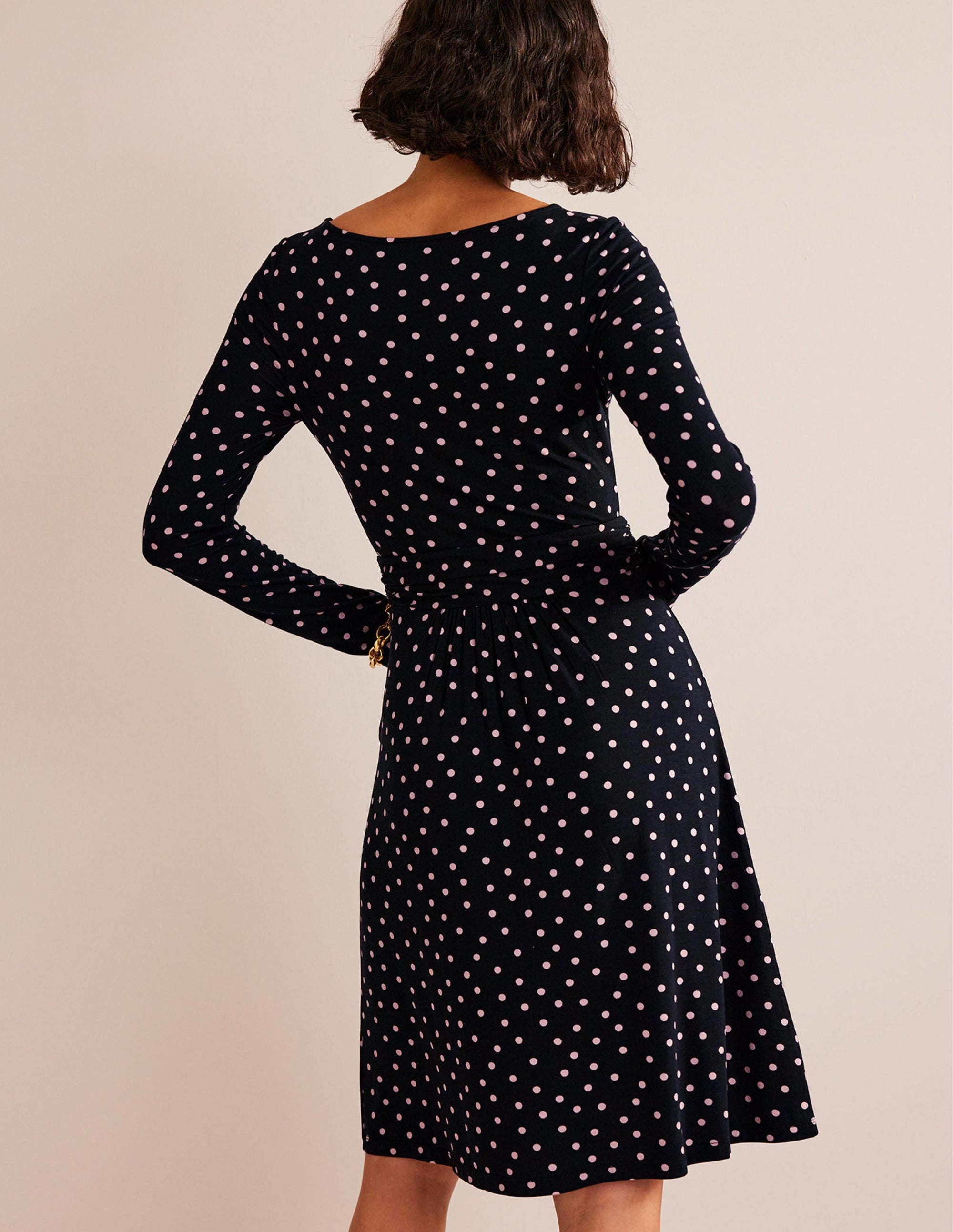  Abigail Jersey Dress-Black and Milkshake, Spot、mySite、ashleygrahame
