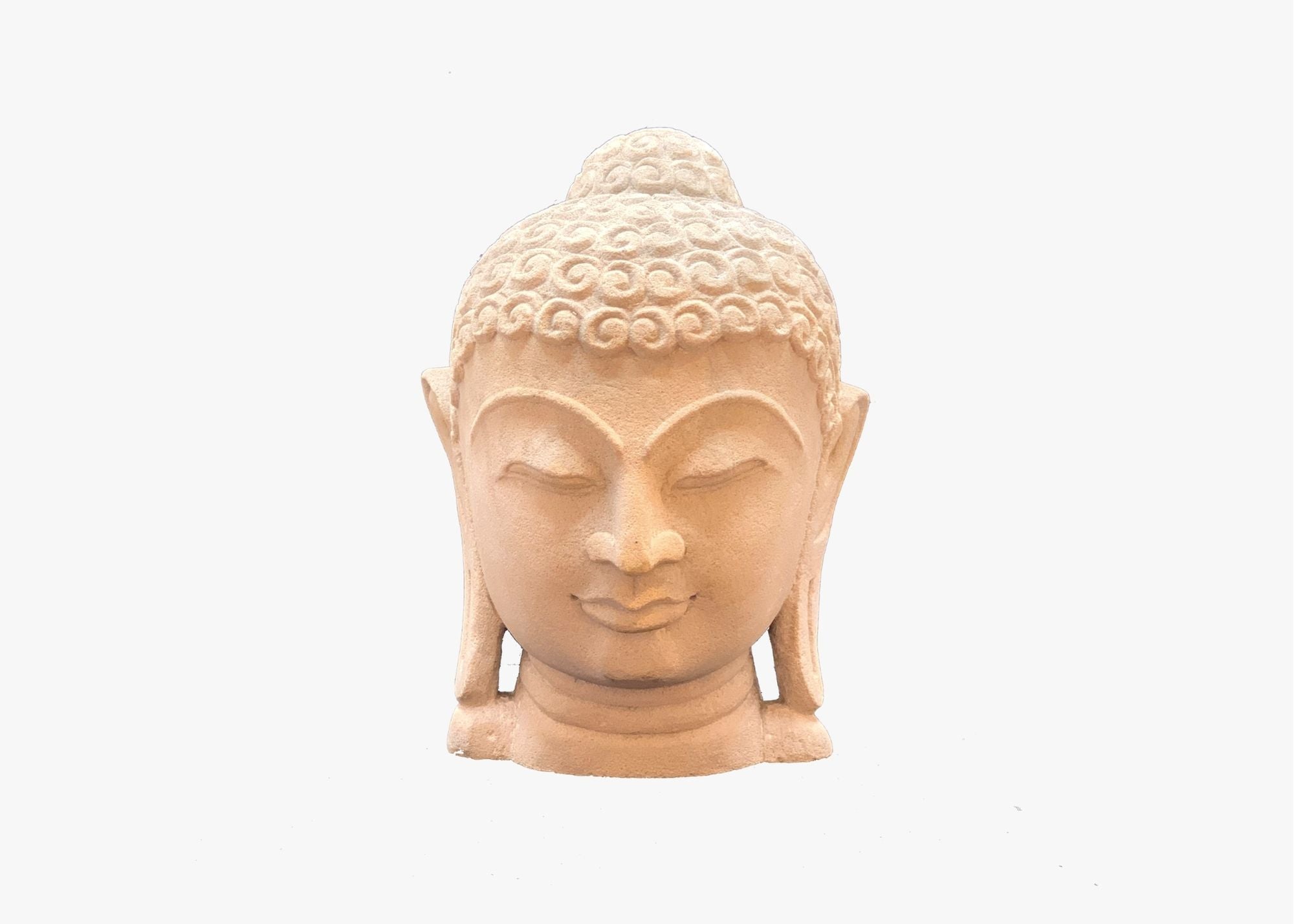 Buddha Head - Sandstone (Medium, 16cm)、mySite、topwebapps