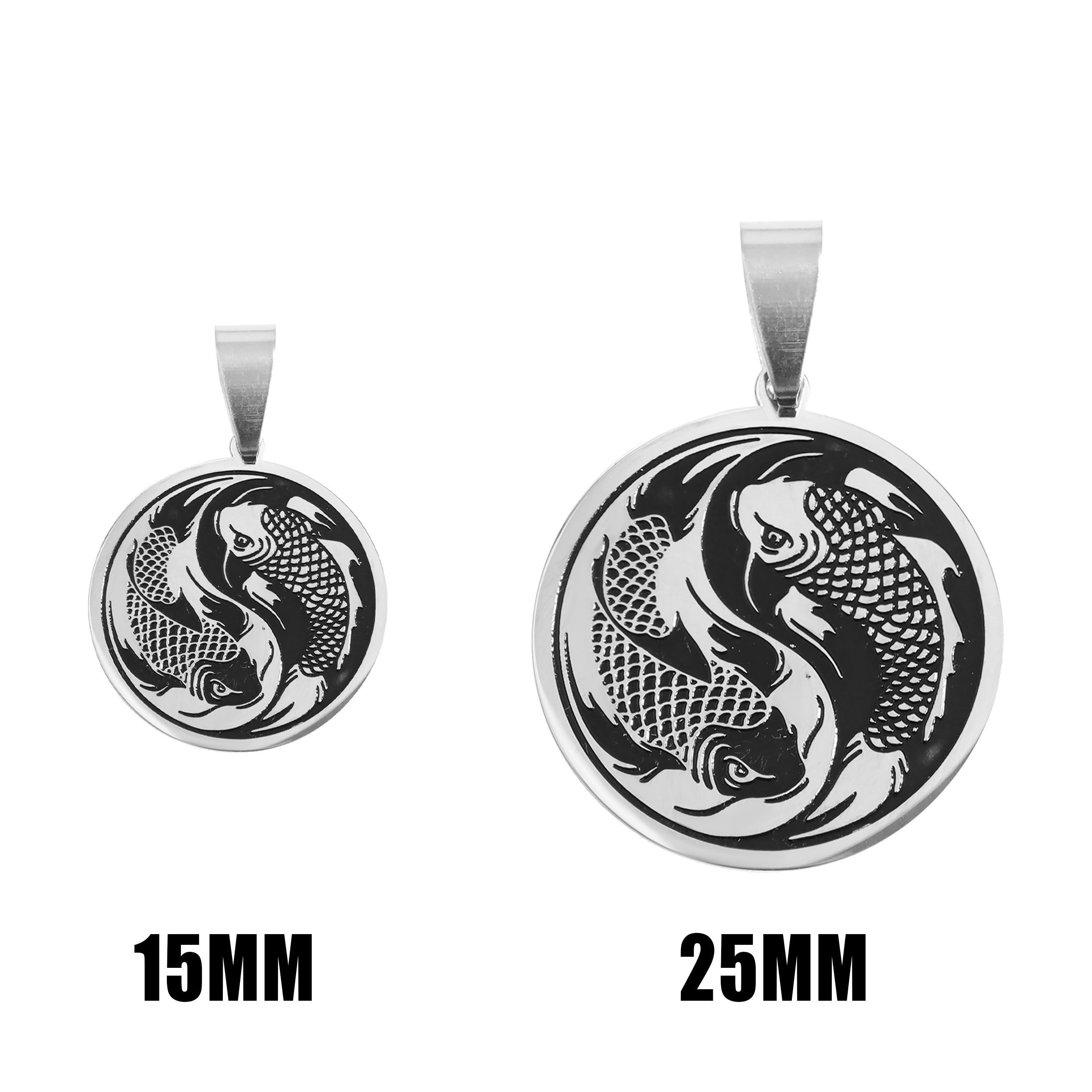 18K Gold PVD Stainless Steel Yin & Yang Koi Fish Pendant / PDL0124、mySite、dreamappss