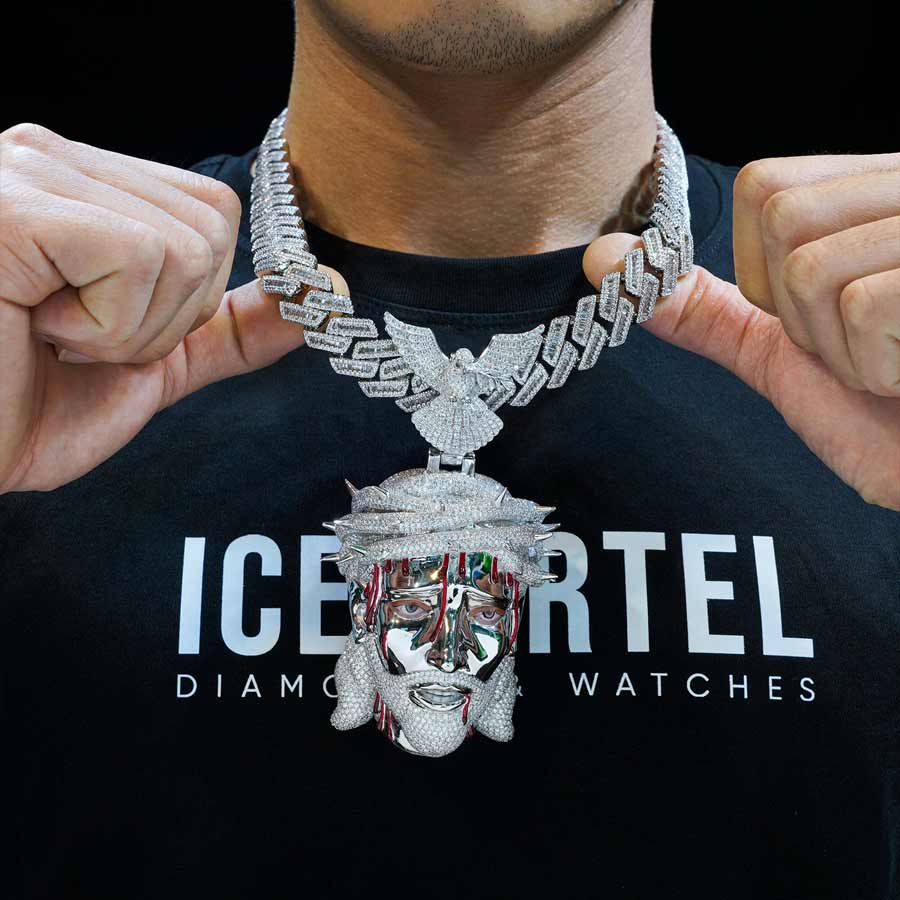 Enamel Moissanite Jesus Pendant 14K Gold、mySite、hinf8tx79