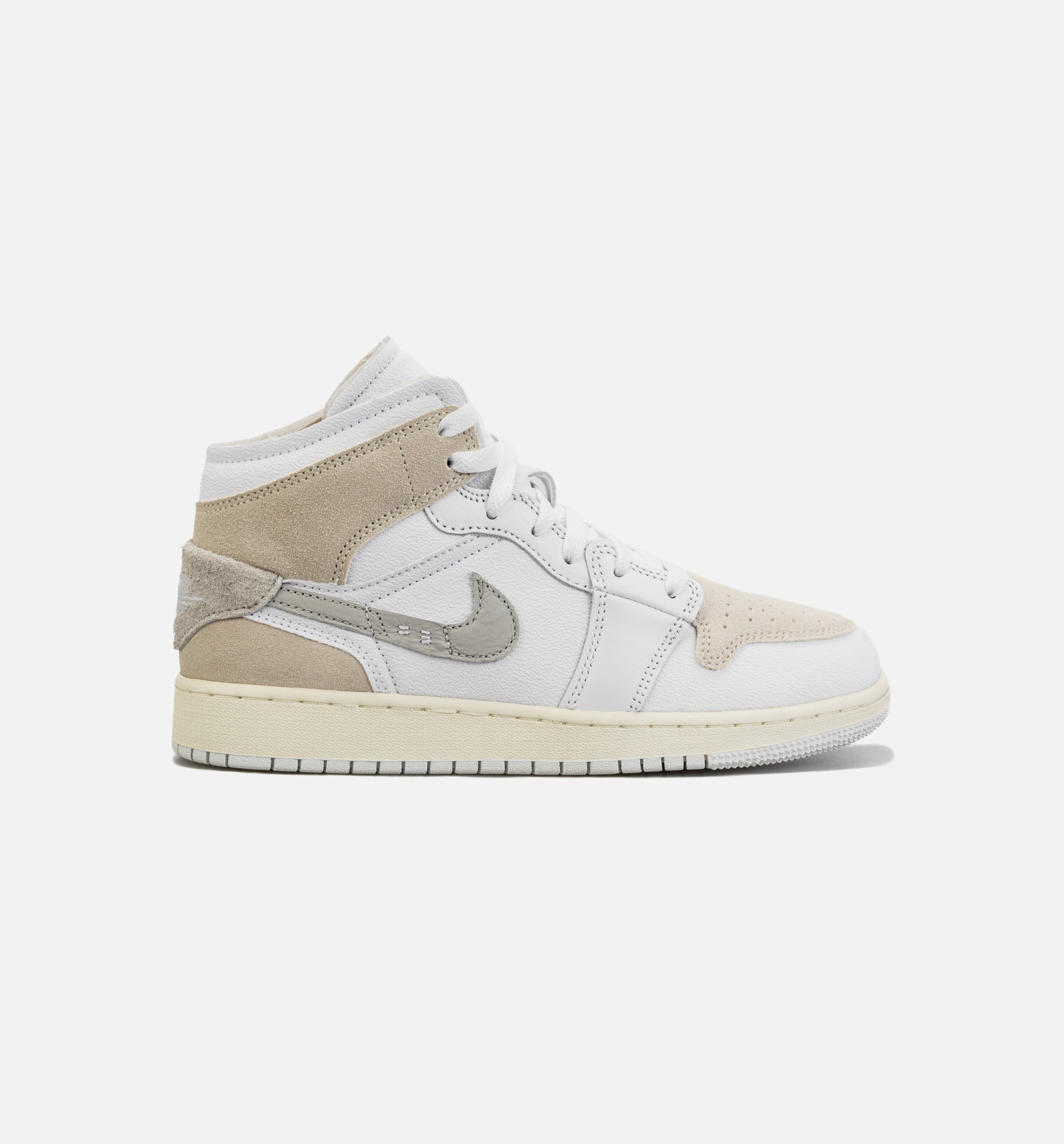 Air Jordan 1 Mid SE Craft Grade School Lifestyle Shoe - Grey/Beige、mySite、dreamappss
